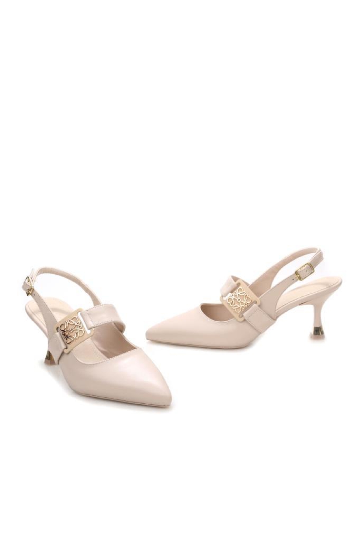Pisagor Ps-32670 Kadın Arkası Açık Topuklu Ayakkabı - Görsel 4