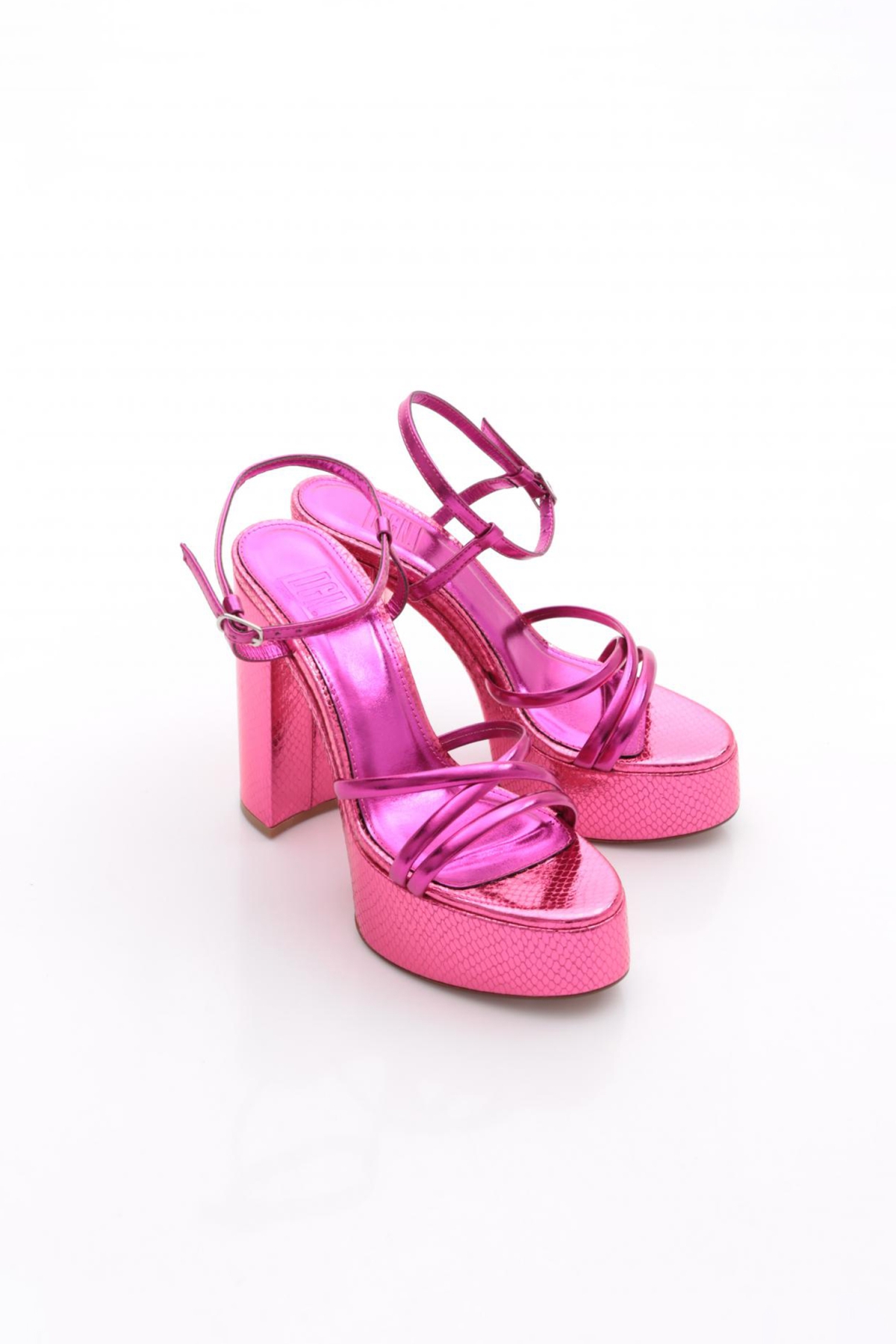 28 Kadin Bilekten Bağlama Kalin Taban Topuklu Ayakkabi - Görsel 3