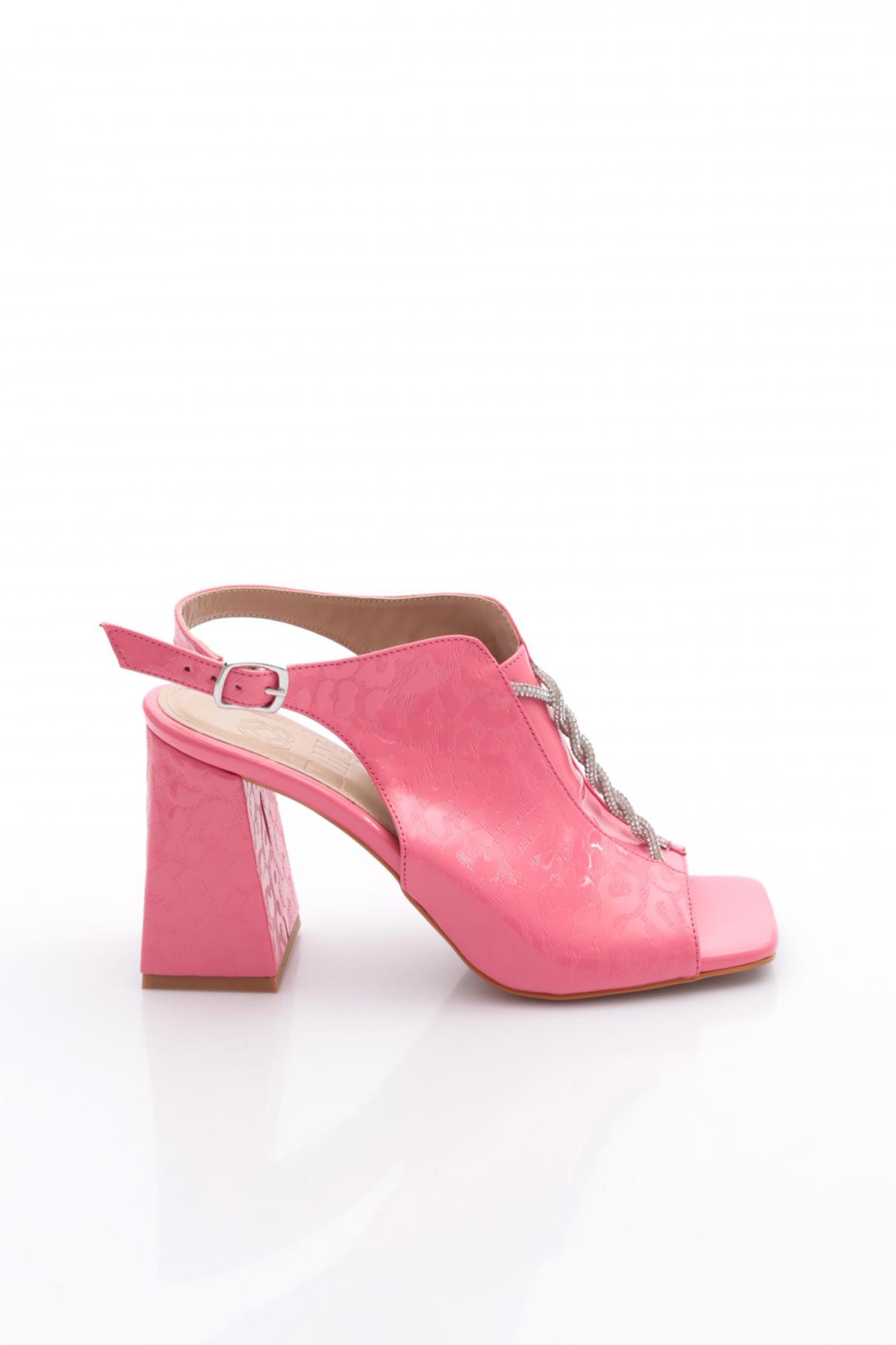 08 Kadin Silver Taşli Burgulu Topuklu Ayakkabi - Görsel 2