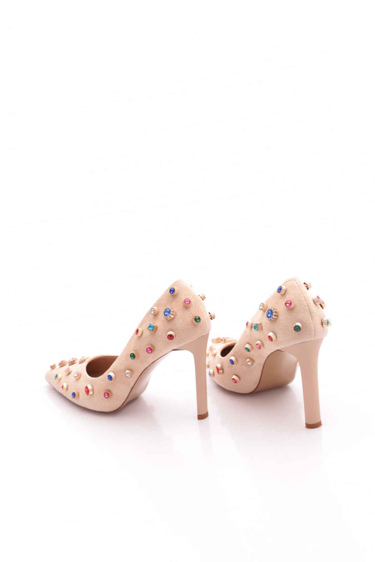 5611 Kadin Aksesuarli Sivri Burun Topuklu Ayakkabi - Görsel 4