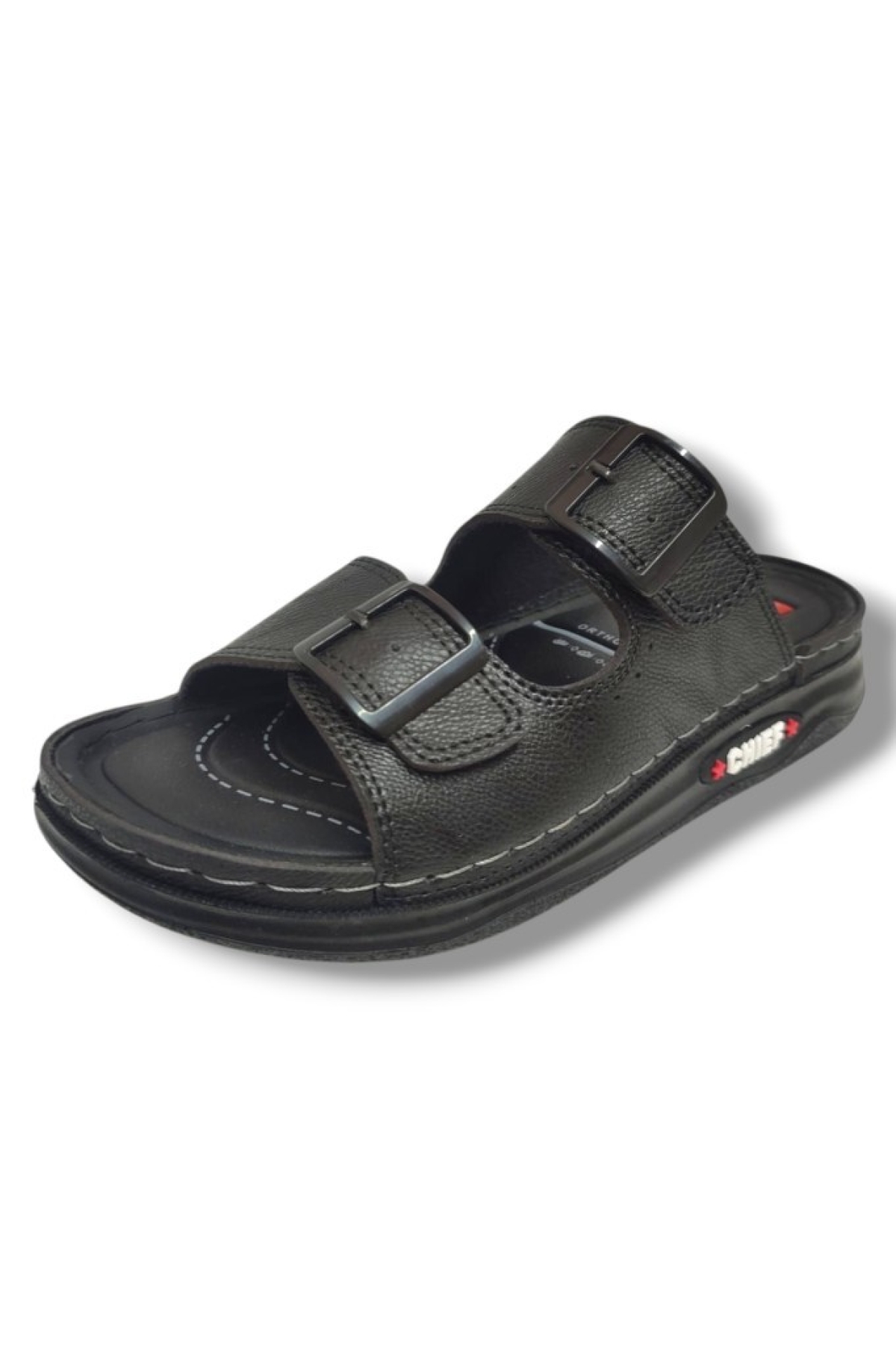 05-25 Anatomik Çift Bant Tokalı Erkek Terlik - Görsel 4