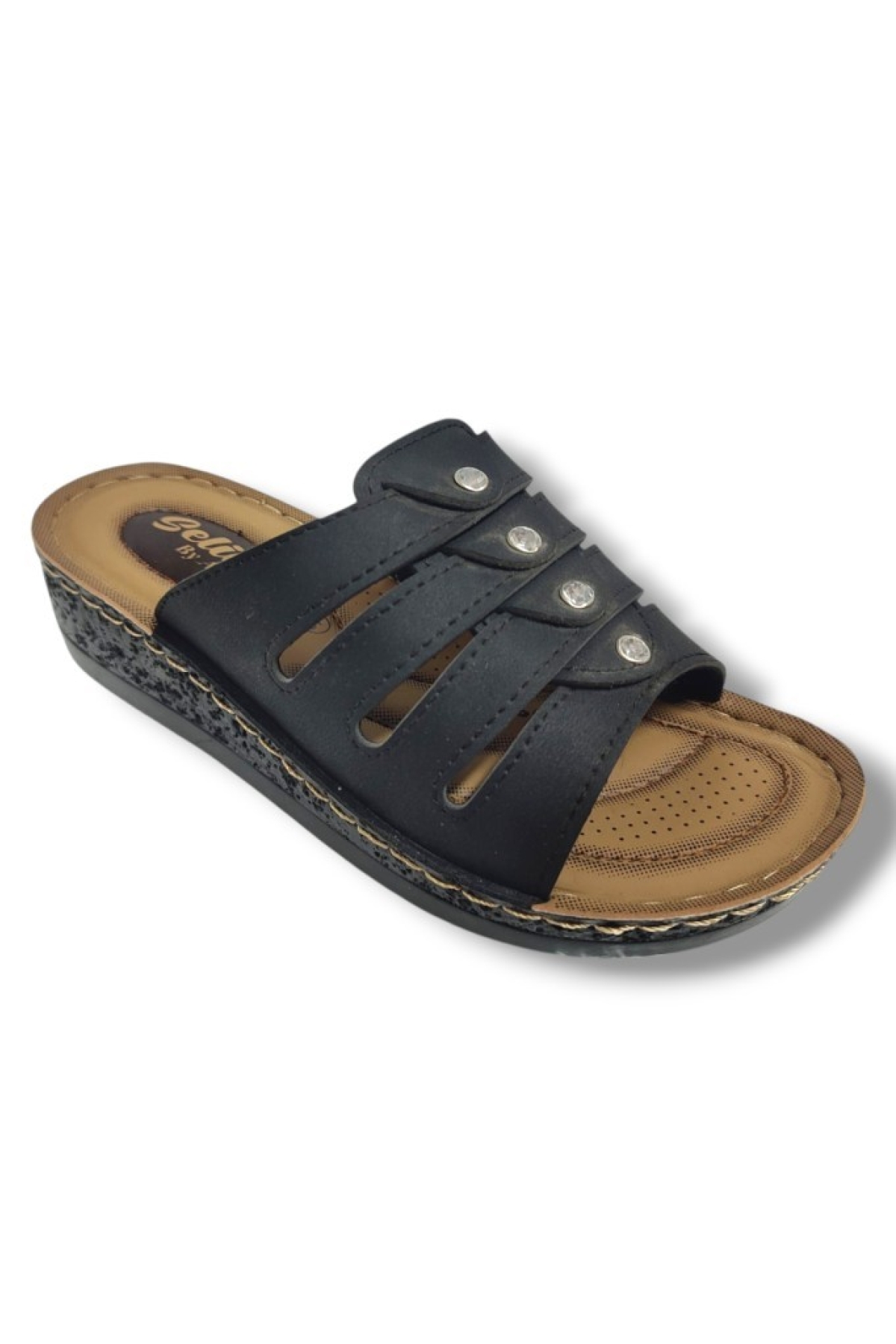 Selin 323-25 Deri Anatomik Dolgu Topuklu Kadın Terlik - Görsel 2