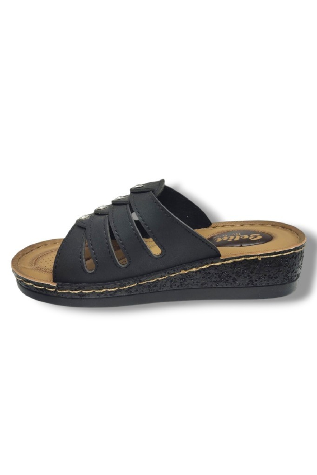 Selin 323-25 Deri Anatomik Dolgu Topuklu Kadın Terlik - Görsel 4