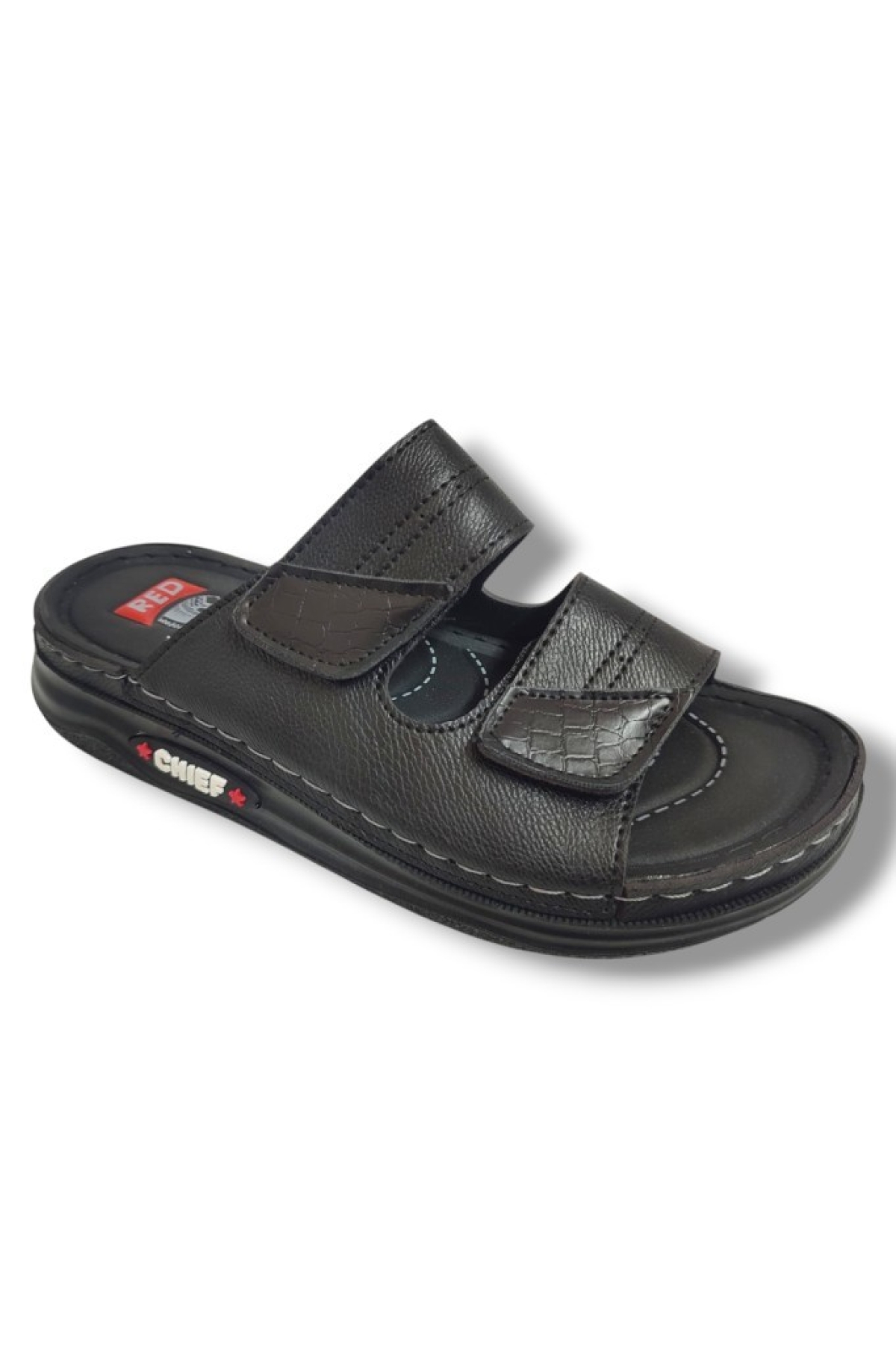 04-25 Anatomik Çift Bant Cırtlıı Erkek Terlik - Görsel 2