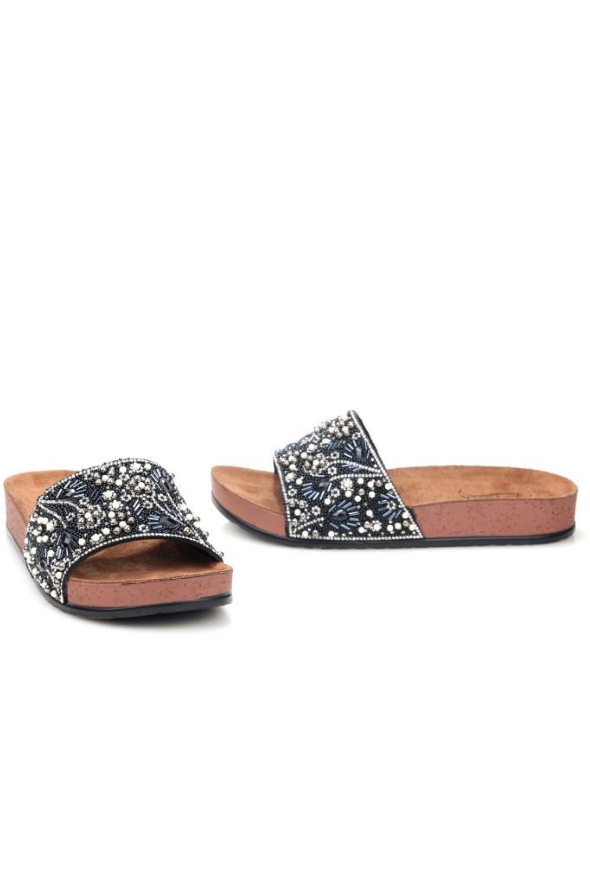 Pien 03172 Ortopedik Kadın Taşlı Terlik - Görsel 4