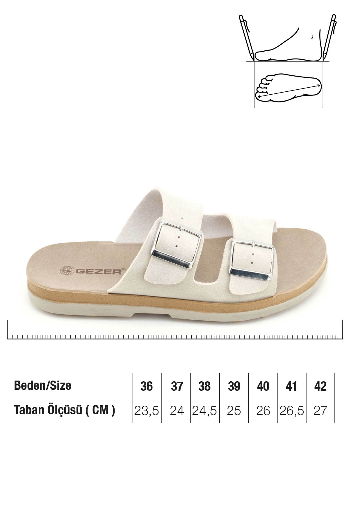 Kadın Yazlık Suni Deri İki Toka Ayarlanabilir Comfort Taban Günlük Terlik - Görsel 3