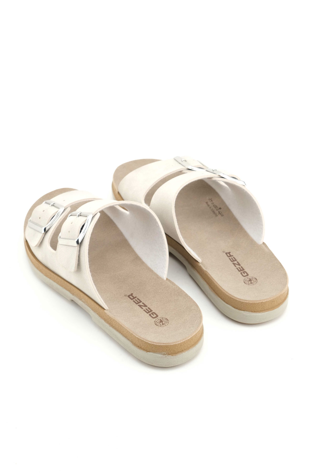 Kadın Yazlık Suni Deri İki Toka Ayarlanabilir Comfort Taban Günlük Terlik - Görsel 5