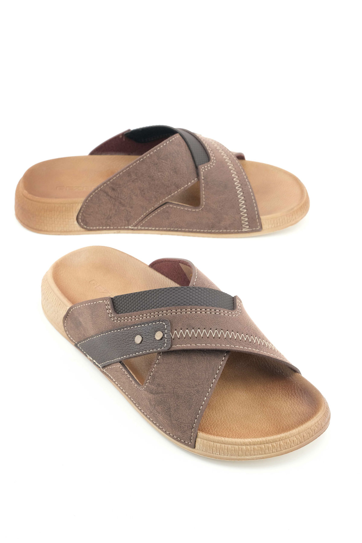 Erkek Yazlık Suni Deri Rahat Taban Günlük Terlik - Görsel 2