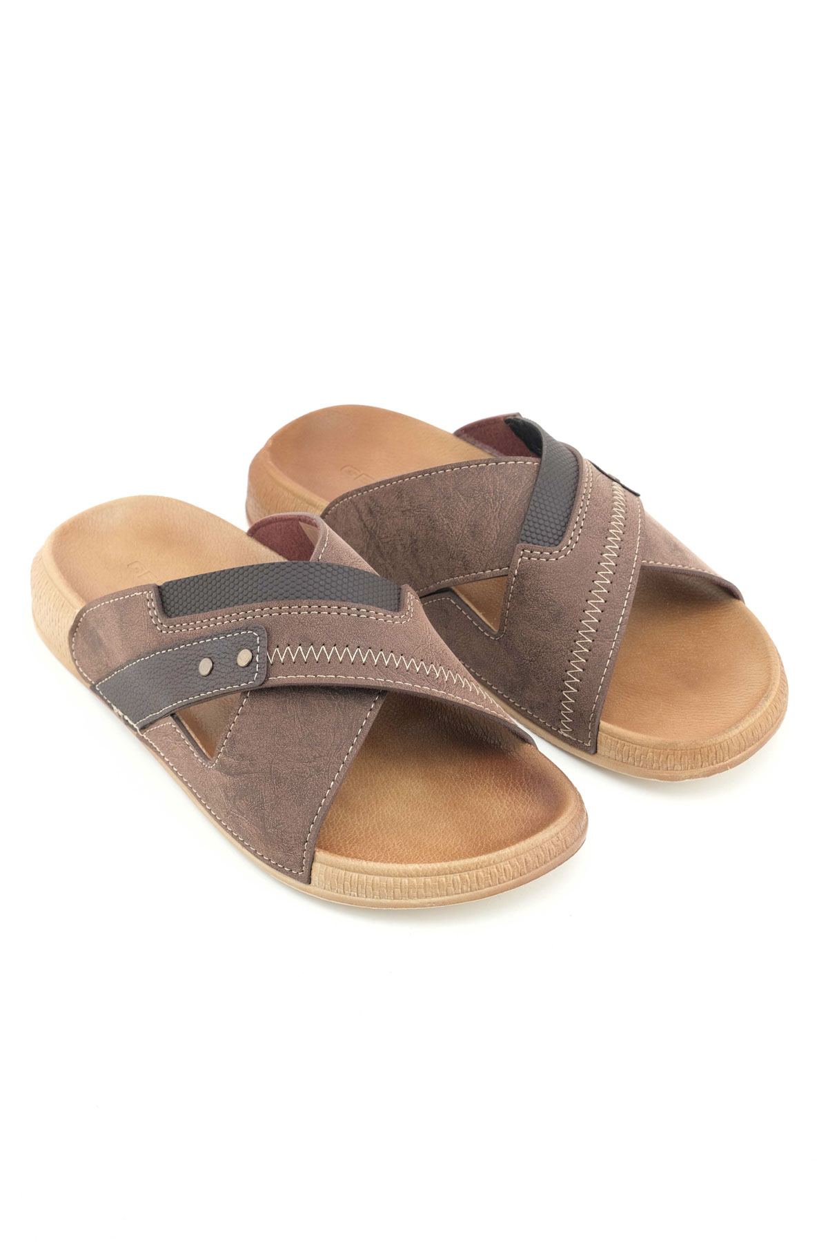 Erkek Yazlık Suni Deri Rahat Taban Günlük Terlik - Görsel 4