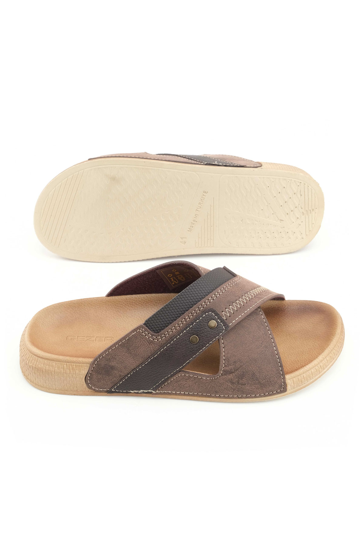 Erkek Yazlık Suni Deri Rahat Taban Günlük Terlik - Görsel 6
