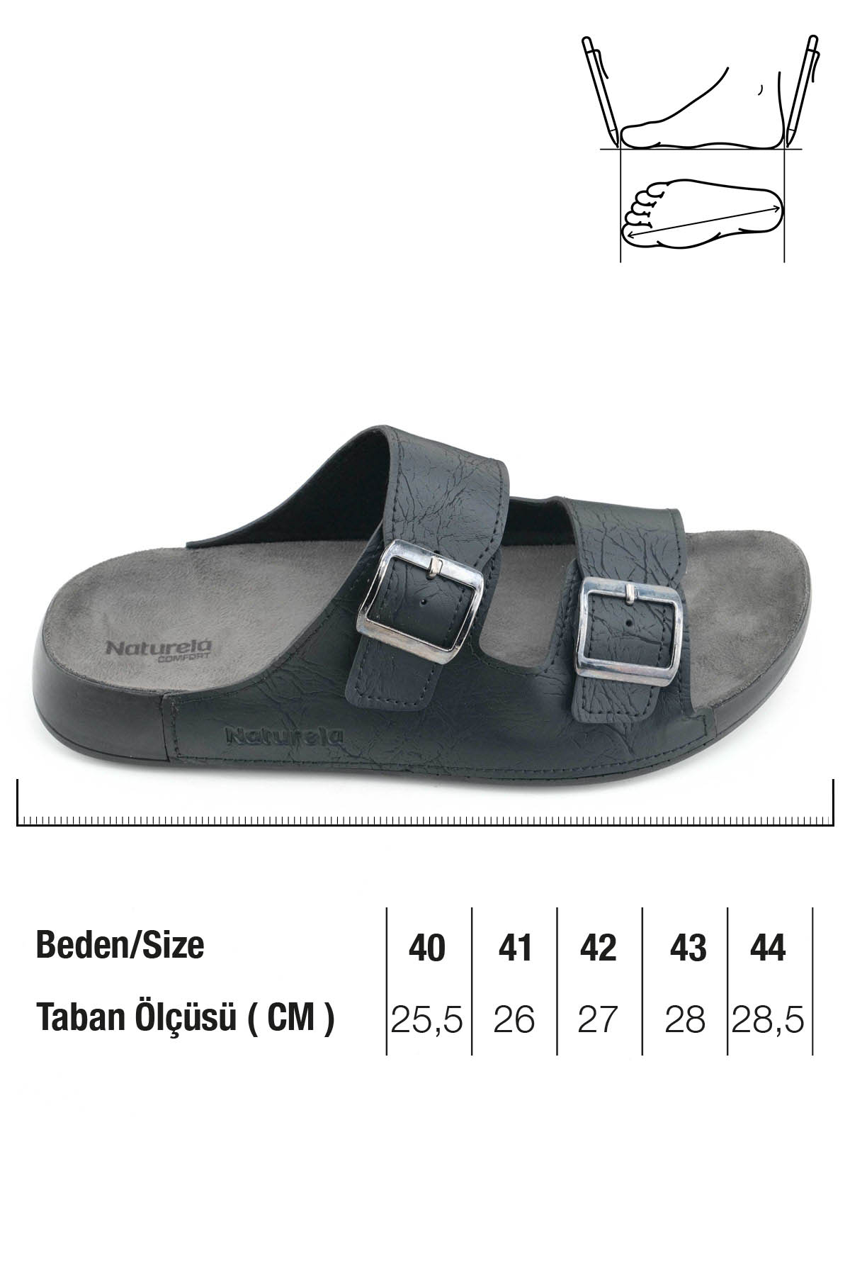 Naturela Comfort Erkek Yazlık Suni Deri Çift Toka Ayarlanabilir Rahat Taban Günlük Terlik - Görsel 3