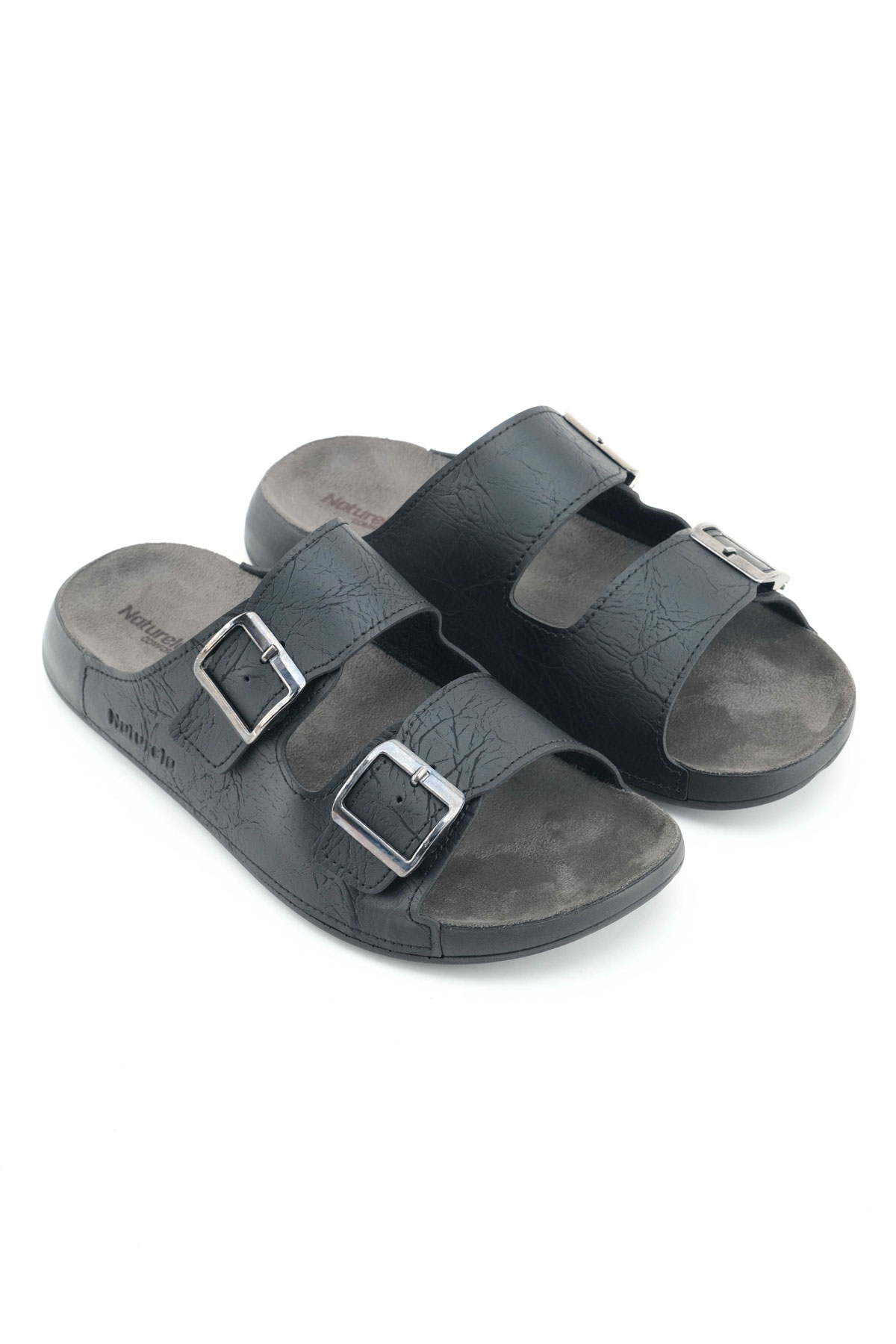 Naturela Comfort Erkek Yazlık Suni Deri Çift Toka Ayarlanabilir Rahat Taban Günlük Terlik - Görsel 4