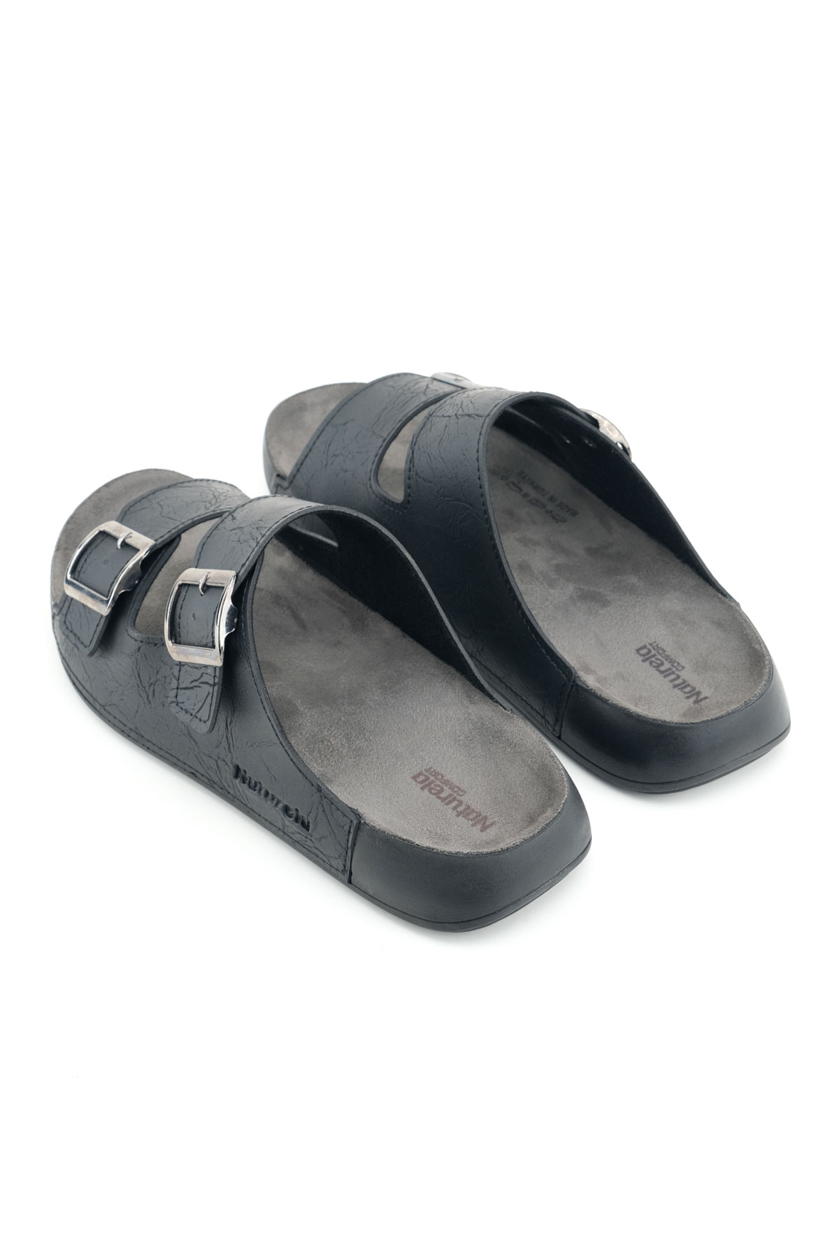 Naturela Comfort Erkek Yazlık Suni Deri Çift Toka Ayarlanabilir Rahat Taban Günlük Terlik - Görsel 5