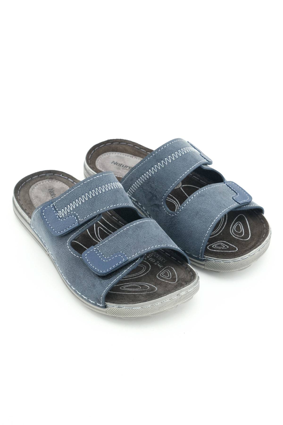 Naturela Comfort Erkek Yazlık İç Taban Hakiki Deri Çift Cırtlı Ayarlanabilir Rahat Taban Günlük Terlik - Görsel 4