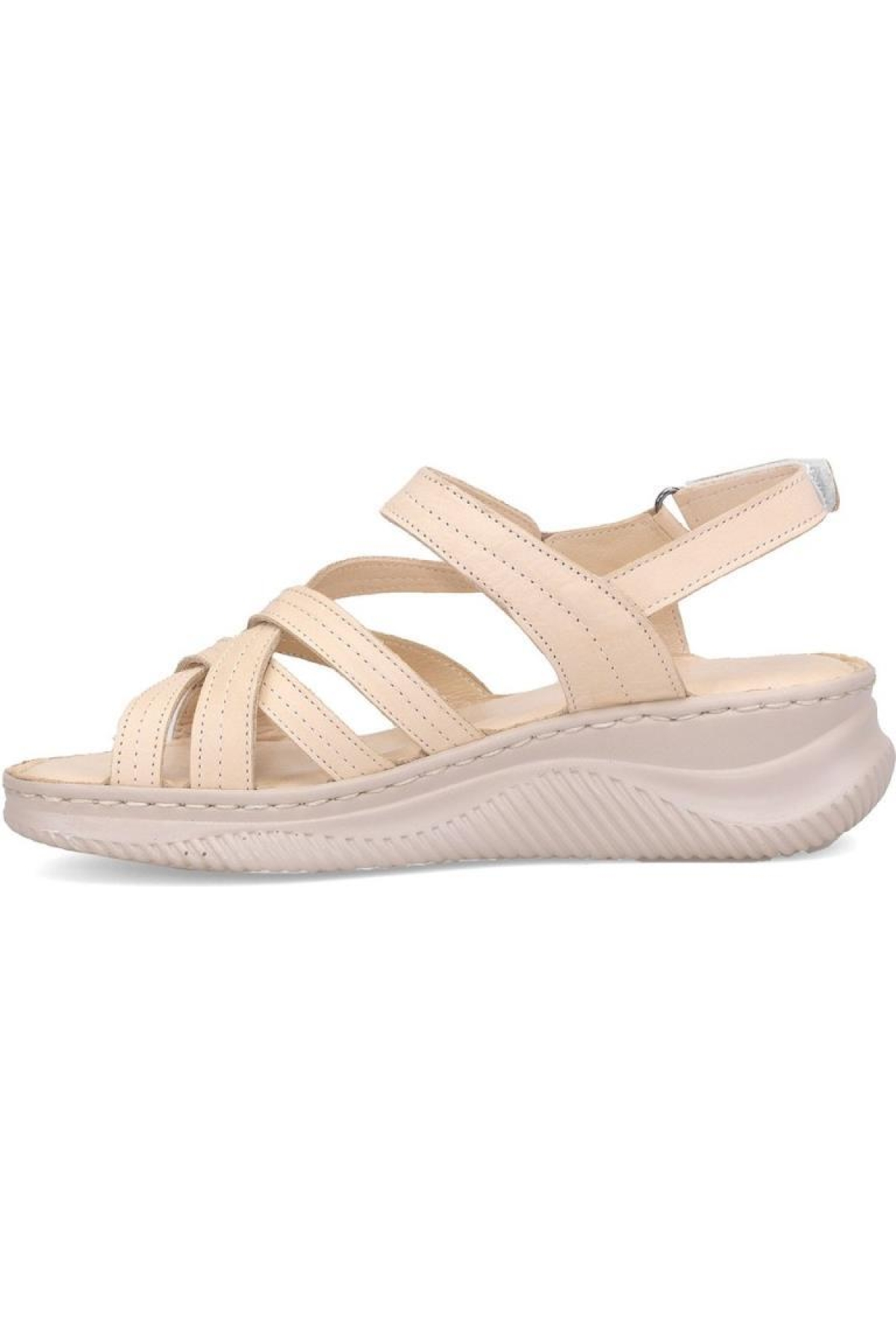 D25ys-2265 Kadın Hakiki Deri Dolgu Topuk Sandalet Siyah - Görsel 4