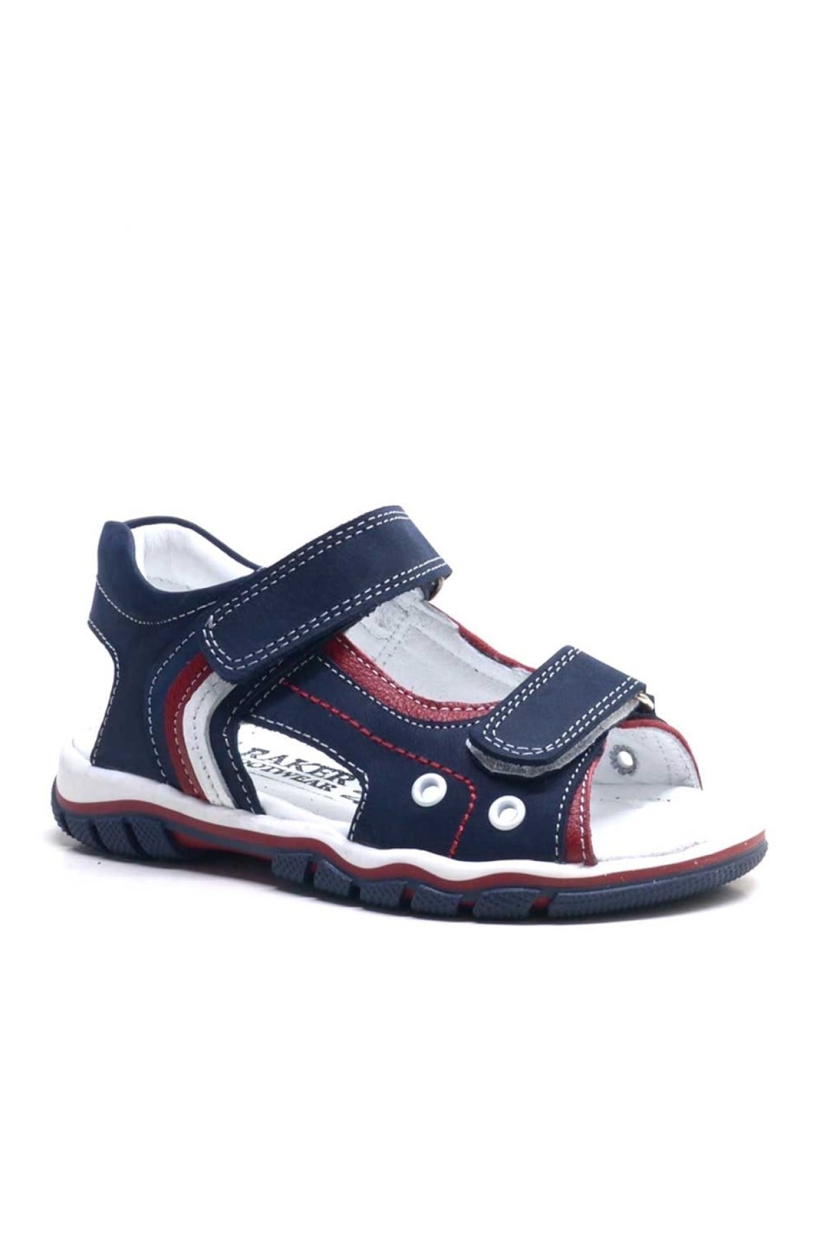 Hakiki Deri Lacivert Cırtlı Erkek Çocuk Sandalet - Görsel 2
