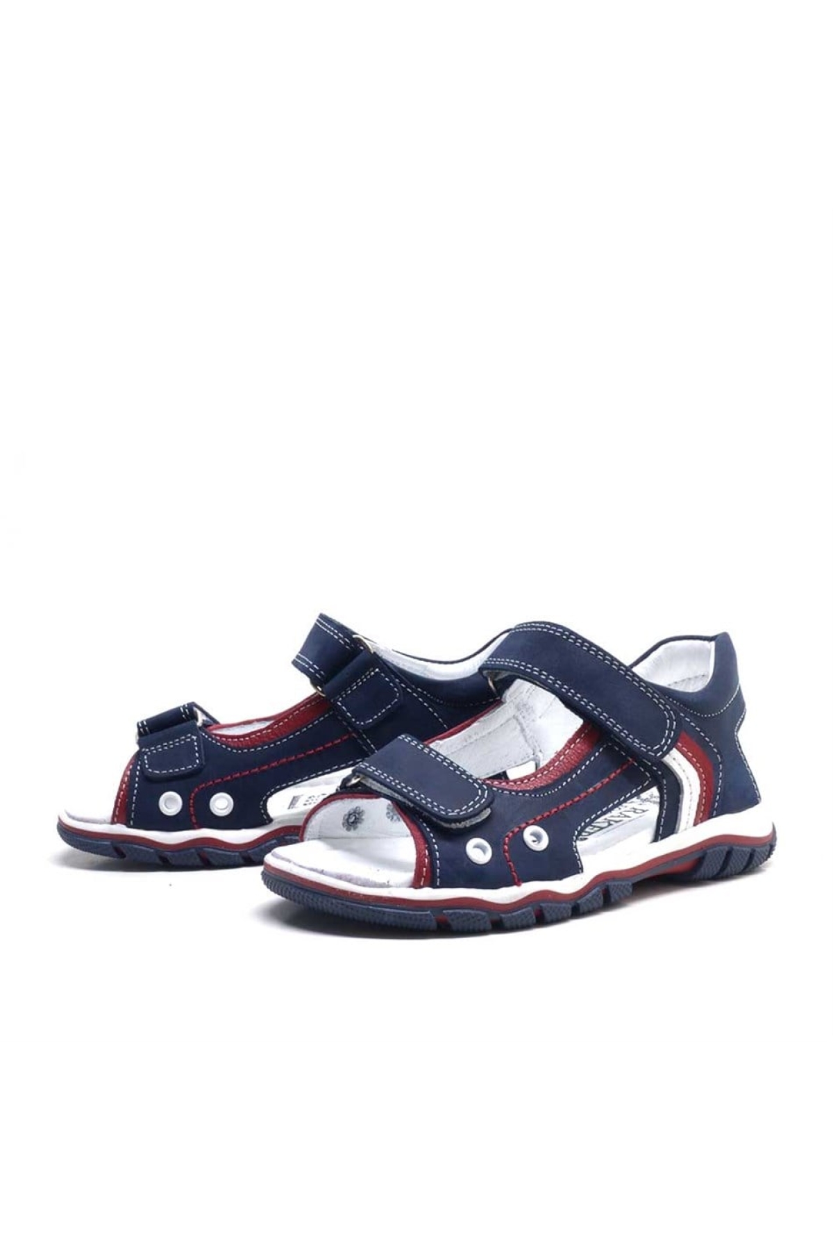 Hakiki Deri Lacivert Cırtlı Erkek Çocuk Sandalet - Görsel 4