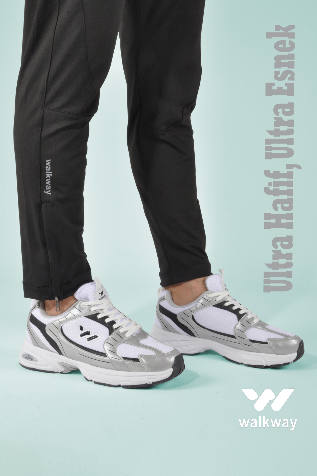 Beyaz Siyah Unisex Spor Ayakkabı - Görsel 3