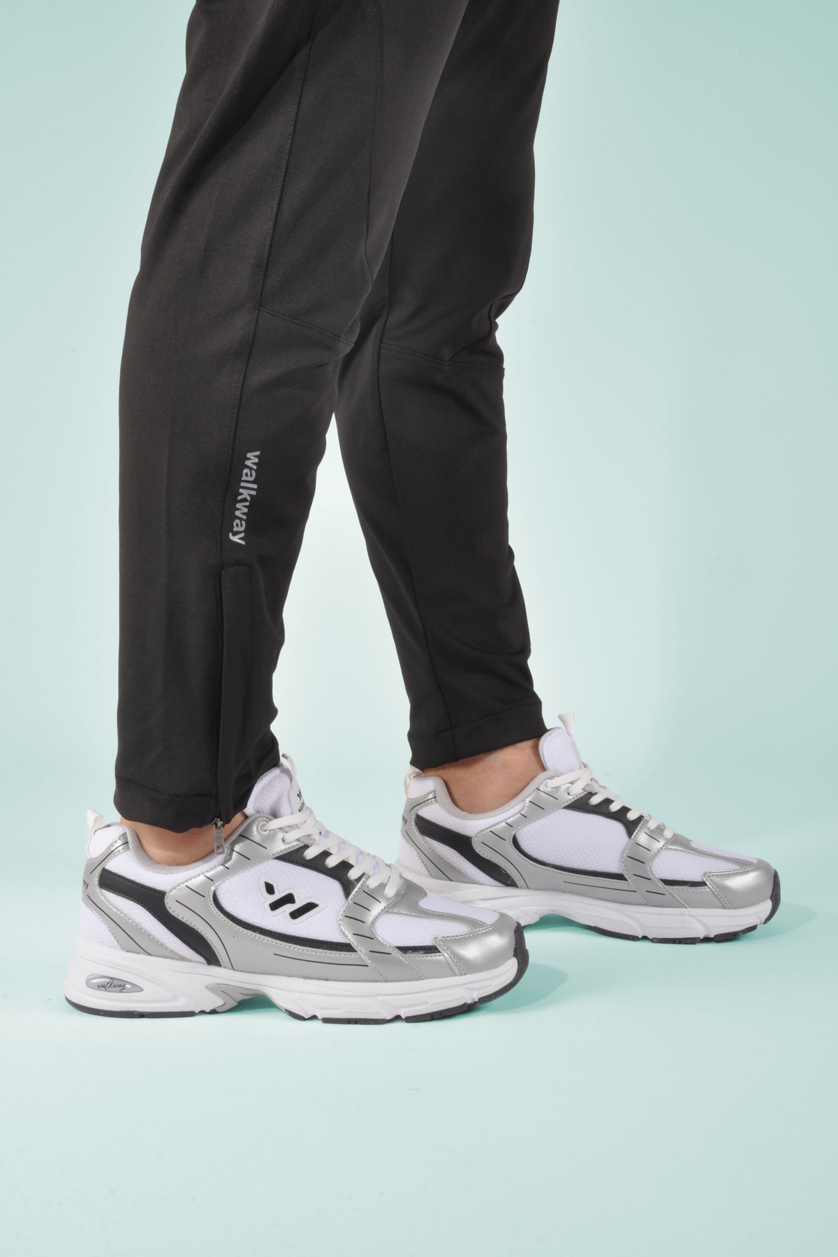 Beyaz Siyah Fileli Erkek Spor Ayakkabı - Görsel 6