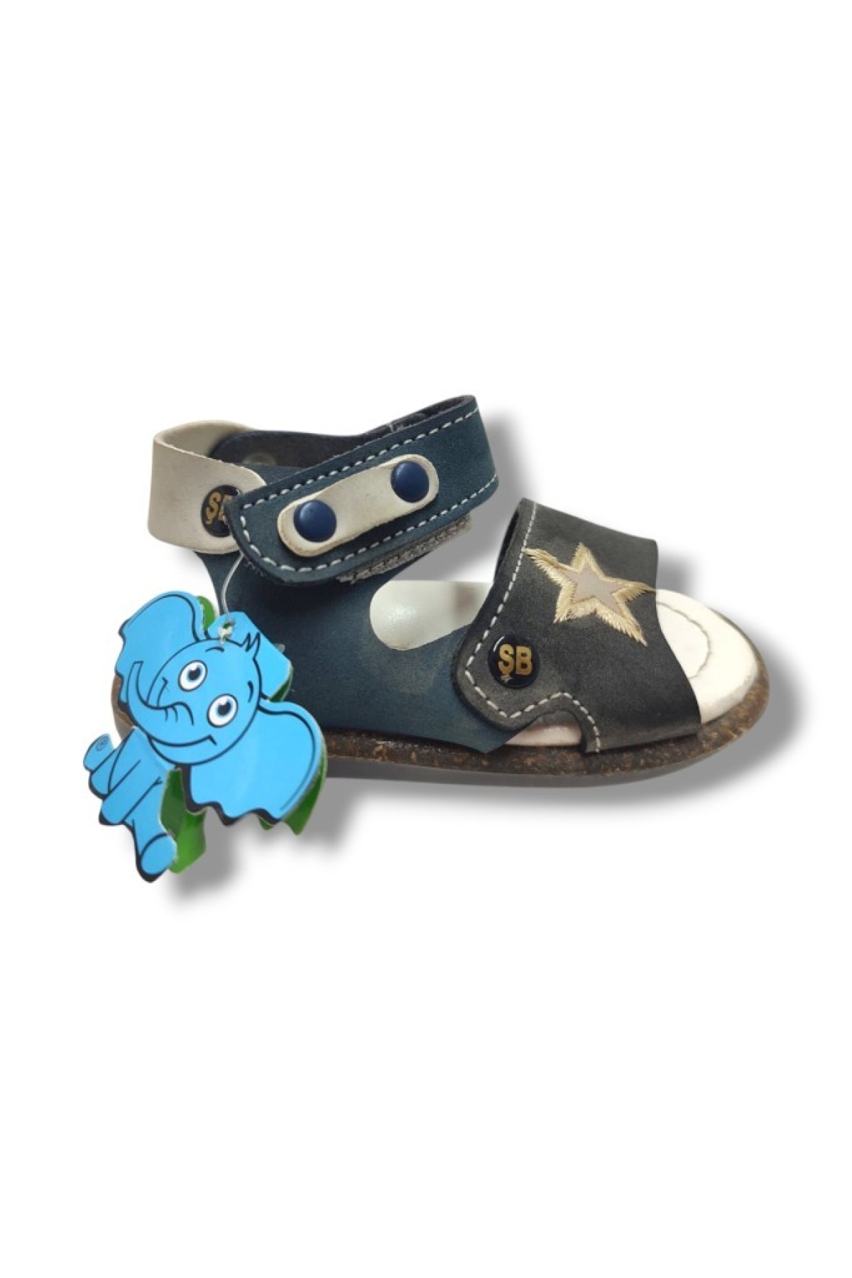 Şirinbebe 1734-20 Anatomik Yıldız Desen Cirtli Erkek Çocuk Sandalet Lacivert Füme 18-20 - Görsel 4
