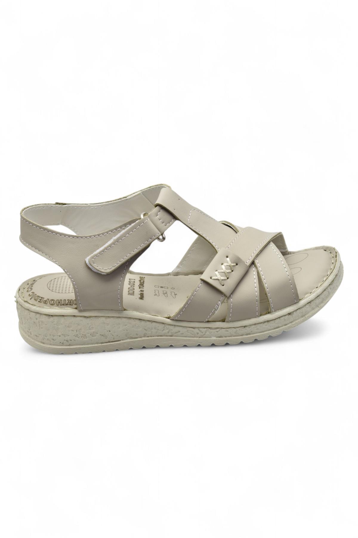 8149 TAM ORTOPEDİK Hakiki Deri Kadın Sandalet Deri Sandalet İvazn - Görsel 2