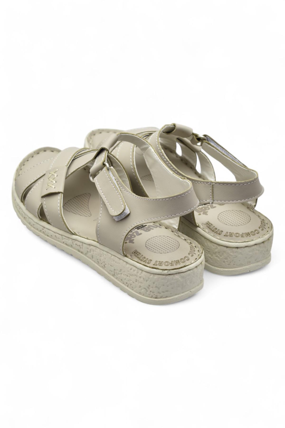 8149 TAM ORTOPEDİK Hakiki Deri Kadın Sandalet Deri Sandalet İvazn - Görsel 4