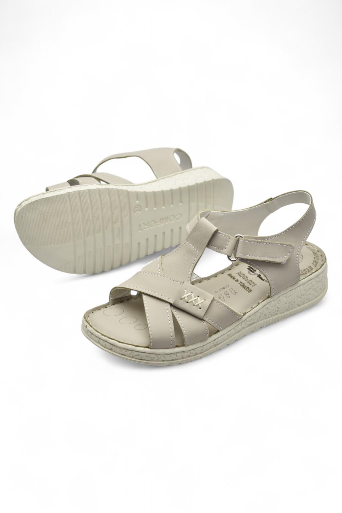 8149 TAM ORTOPEDİK Hakiki Deri Kadın Sandalet Deri Sandalet İvazn - Görsel 6