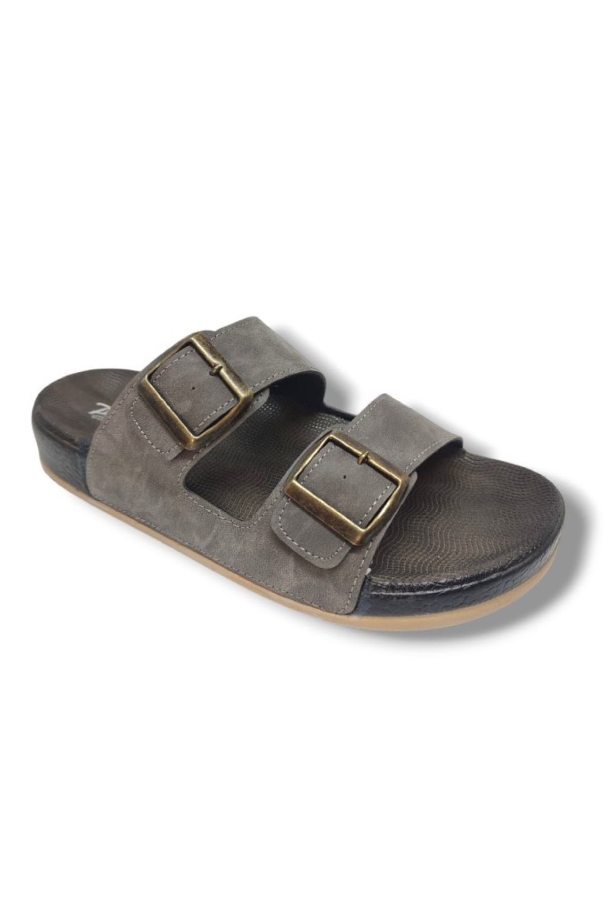 Parmi 25901-25 Deri Çift Bant Anatomik Erkek Terlik - Görsel 2