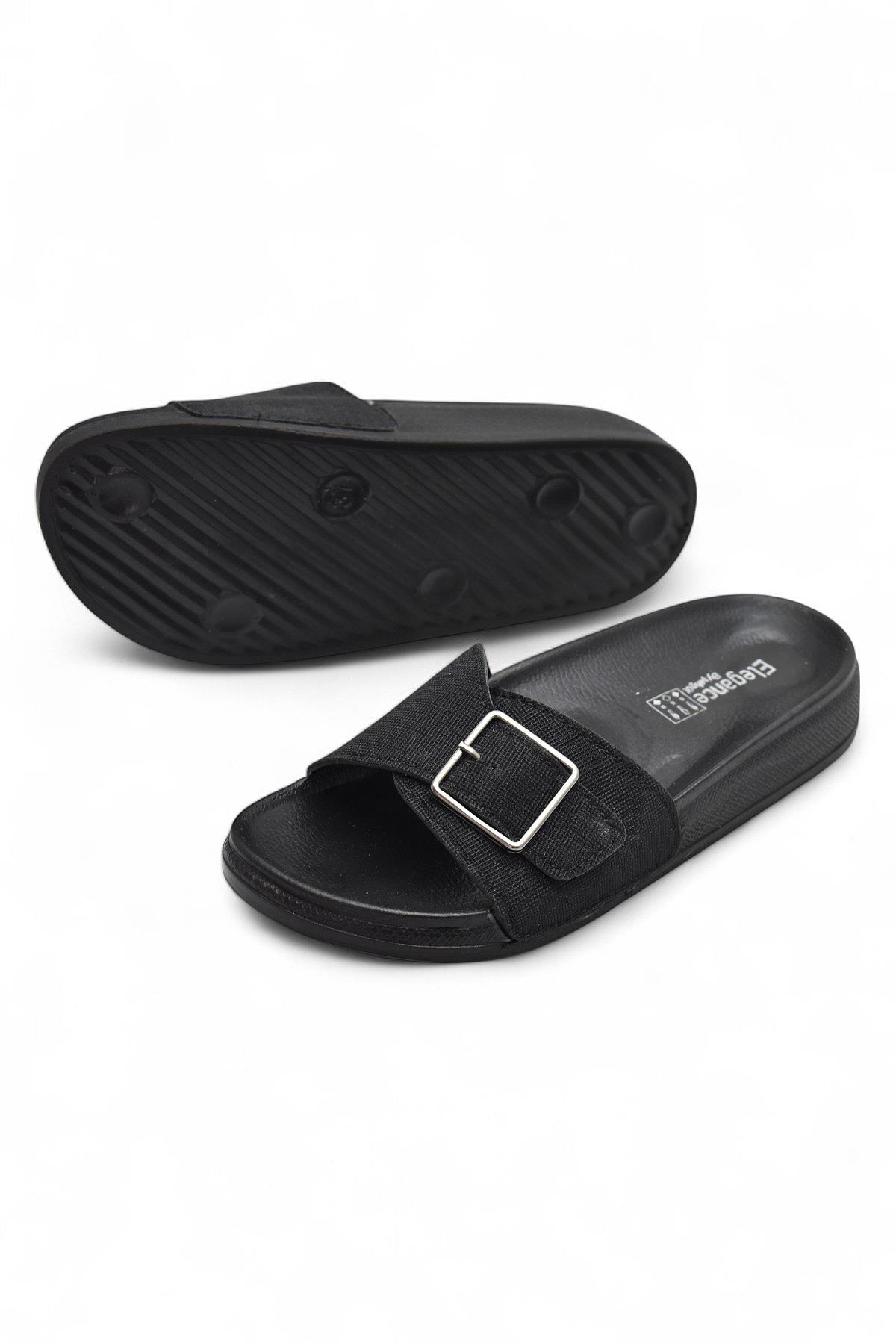 381 Rahat Ortopedik Taban Günlük Kadın Terlik Çift Toka Kadın Terlik Sim Detaylı - Görsel 5