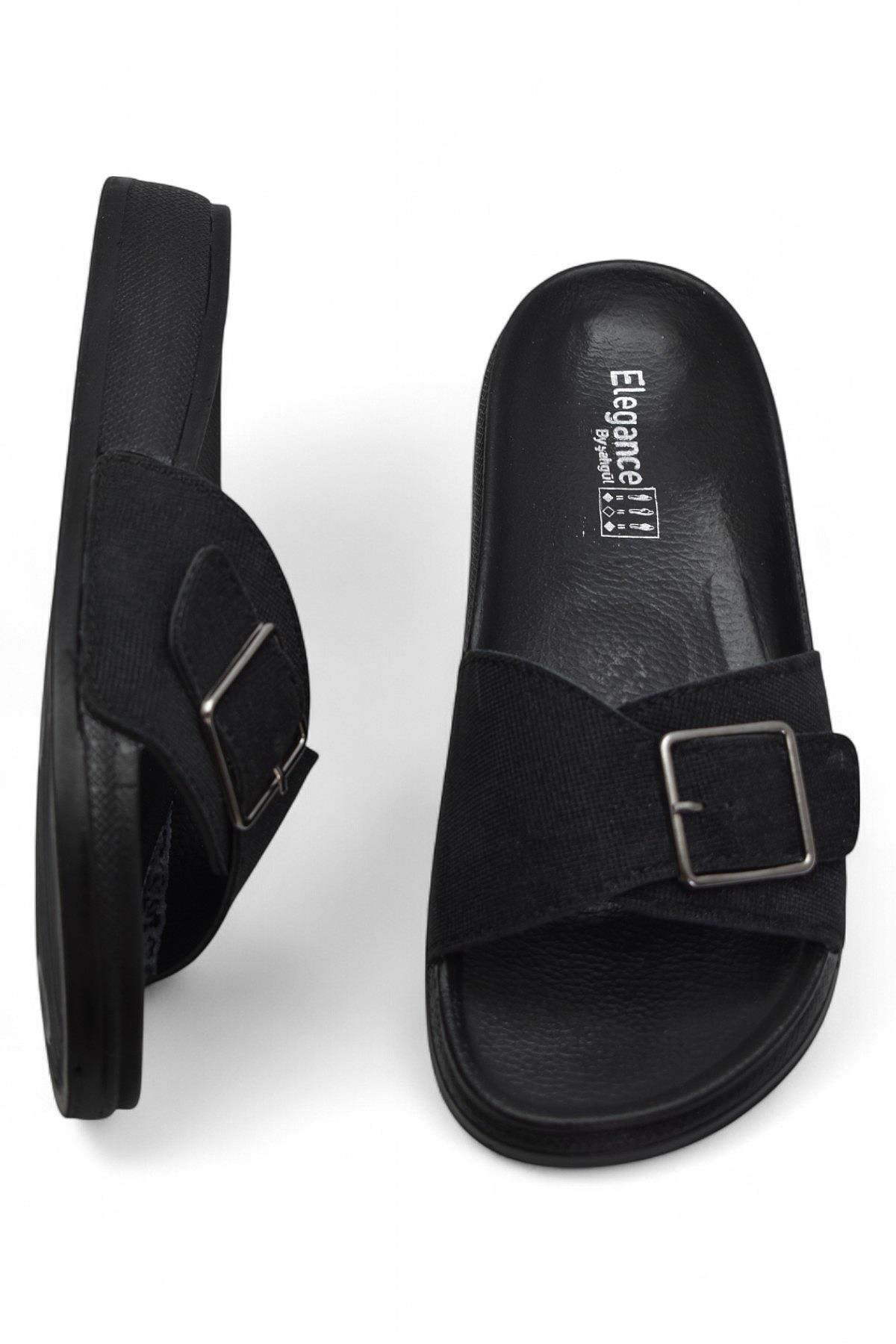 381 Rahat Ortopedik Taban Günlük Kadın Terlik Çift Toka Kadın Terlik Sim Detaylı - Görsel 6