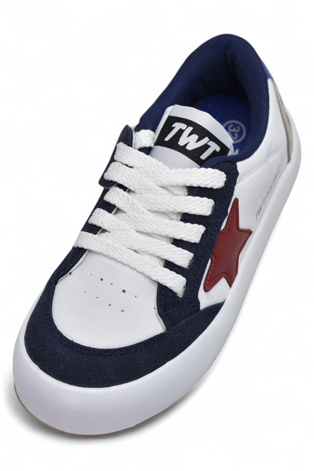 1057 Rahat Taban Çocuk Spor Ayakkabı Unisex Spor Ayakkabı Bağcıklı Ve Cırtlı - Görsel 5