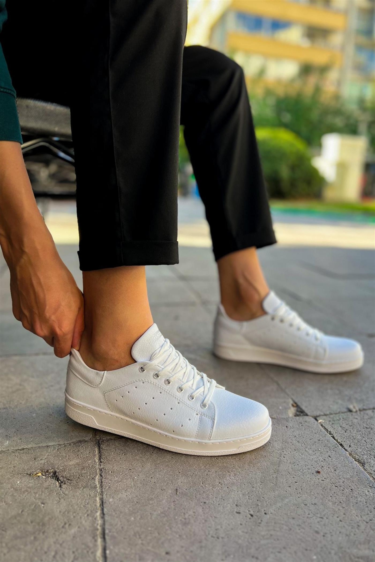 Erkek Beyaz Sneaker Ayakkabı - Görsel 3