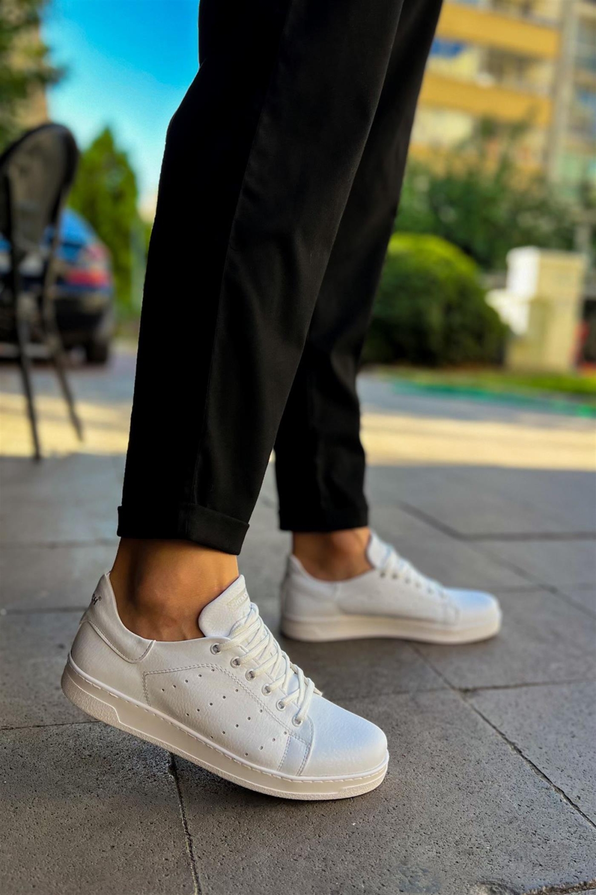 Erkek Beyaz Sneaker Ayakkabı - Görsel 4