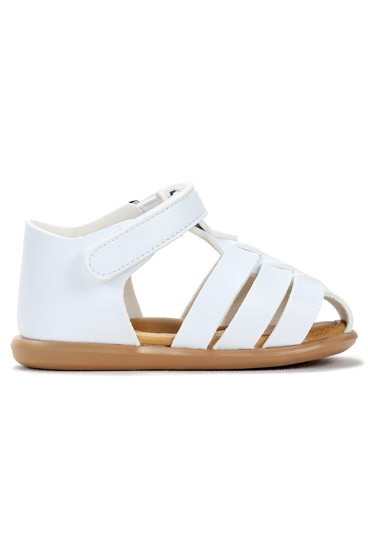 Lonpe İlk Adım Cırtlı Kız Bebek Sandalet Beyaz - Görsel 2