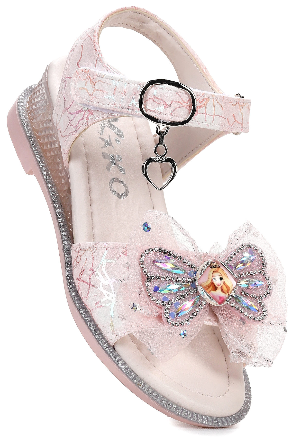 Pige Fiyonklu Kız Çocuk Sandalet Ayakkabı Pudra - Görsel 4
