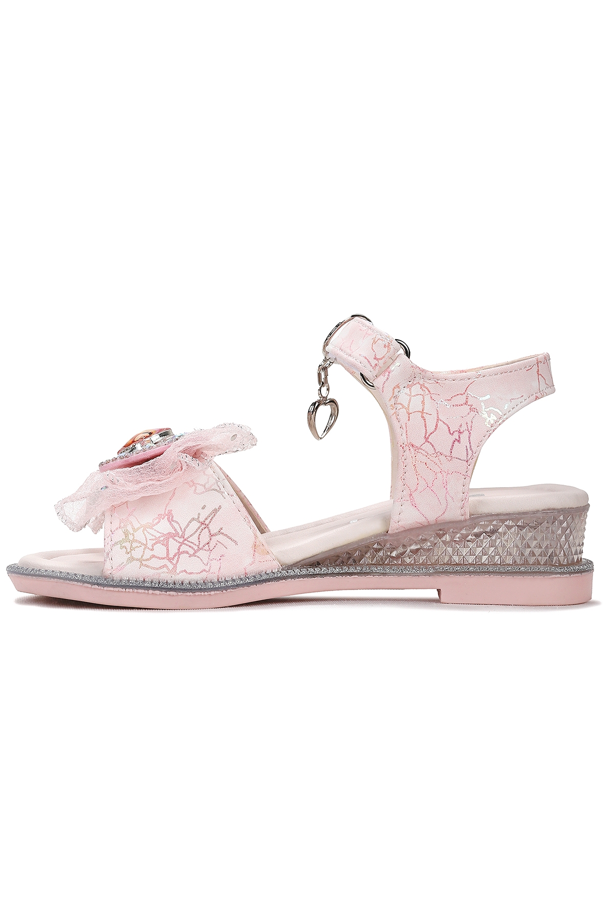 Pige Fiyonklu Kız Çocuk Sandalet Ayakkabı Pudra - Görsel 5