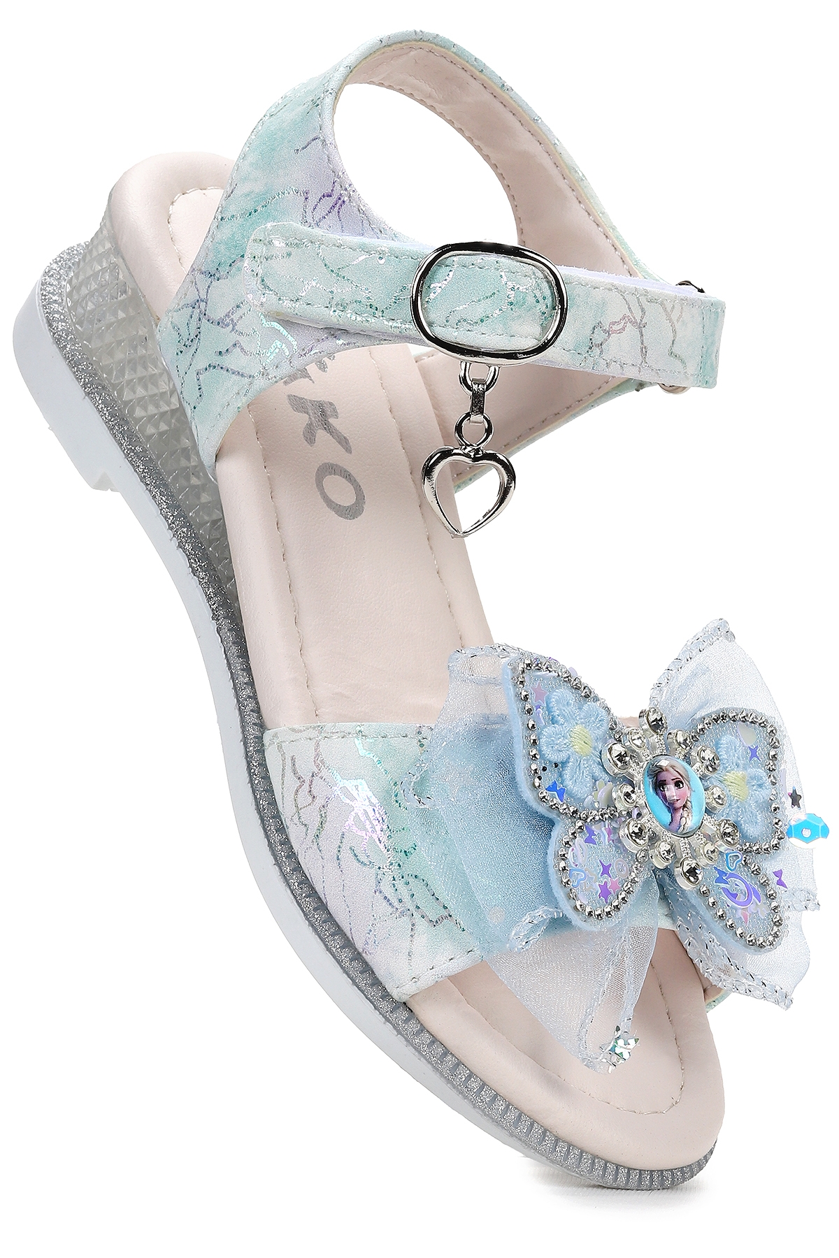 Pige Fiyonklu Kız Çocuk Sandalet Ayakkabı Mavi - Görsel 4