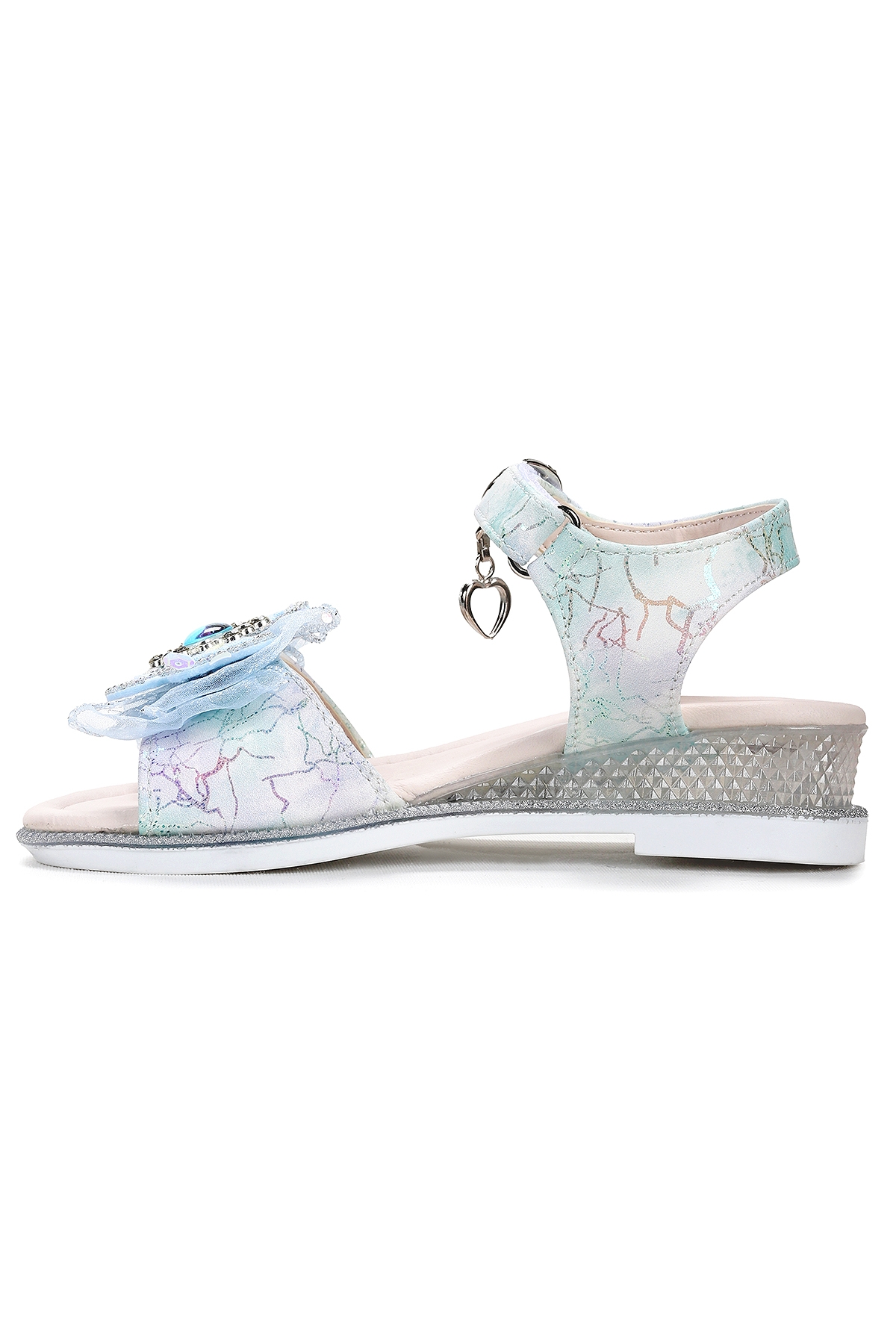 Pige Fiyonklu Kız Çocuk Sandalet Ayakkabı Mavi - Görsel 5