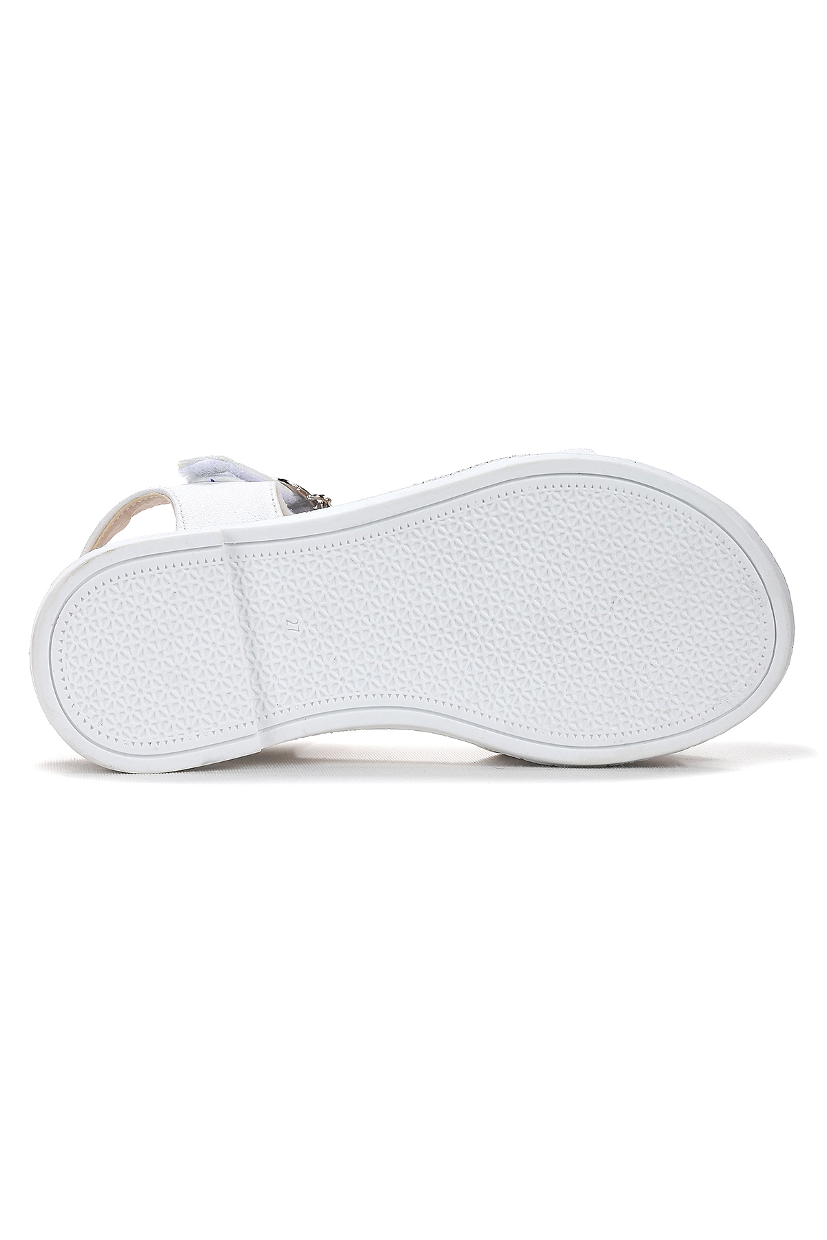 Bufly Fiyonklu Kız Çocuk Sandalet Ayakkabı Beyaz - Görsel 6