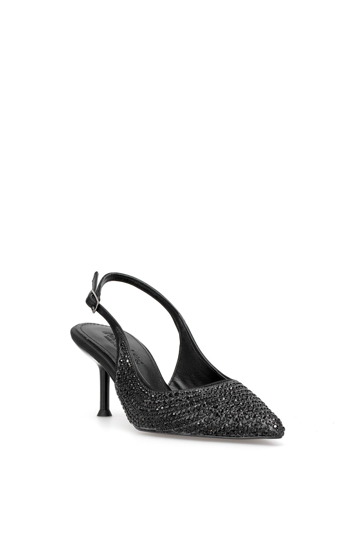 Elit PM486 K210-1 Kadın Taşlı Klasik Topuklu Ayakkabı Siyah - Görsel 3