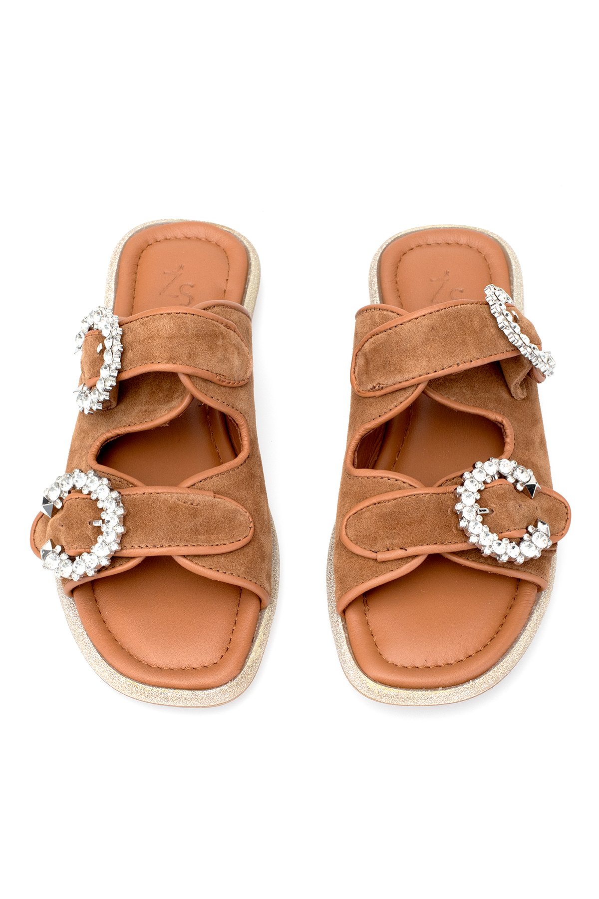 Elit Meliora Kadın Hakiki Deri Düz Terlik Taba - Görsel 4