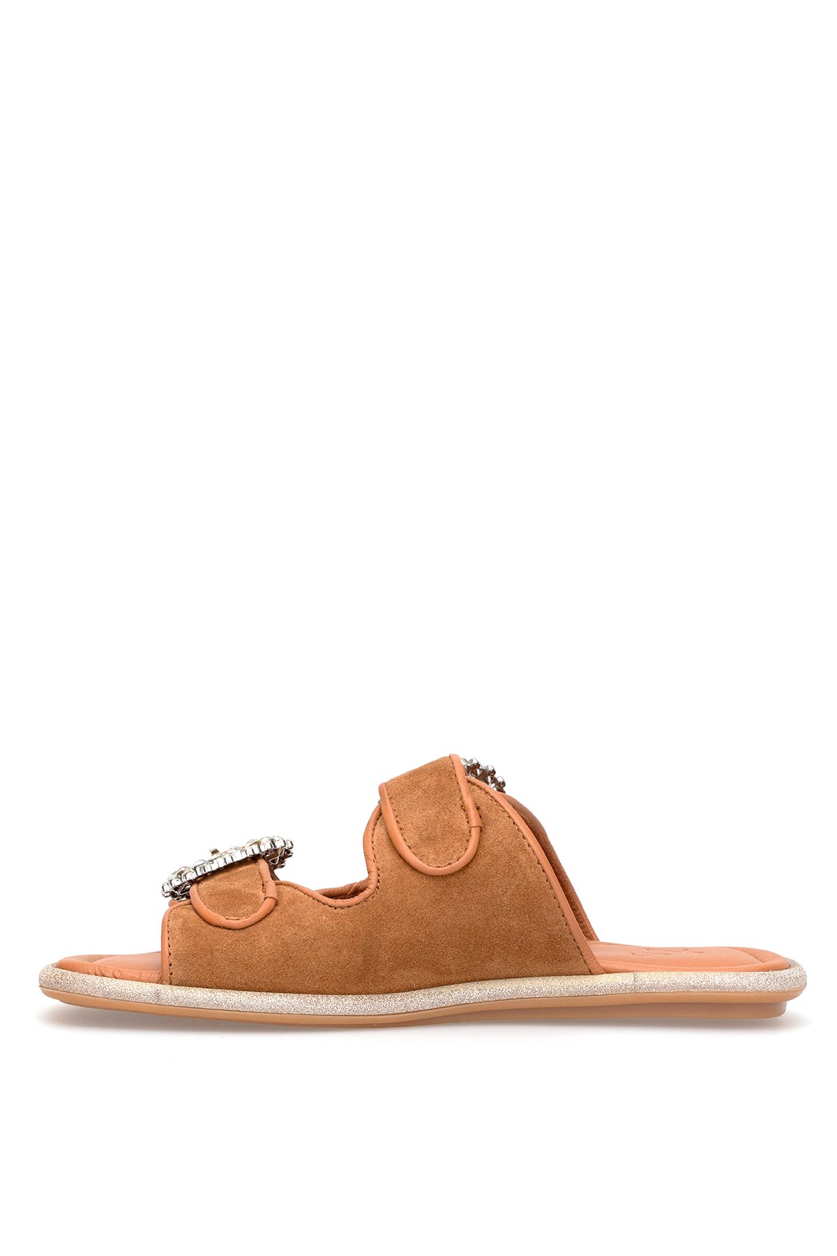 Elit Meliora Kadın Hakiki Deri Düz Terlik Taba - Görsel 7