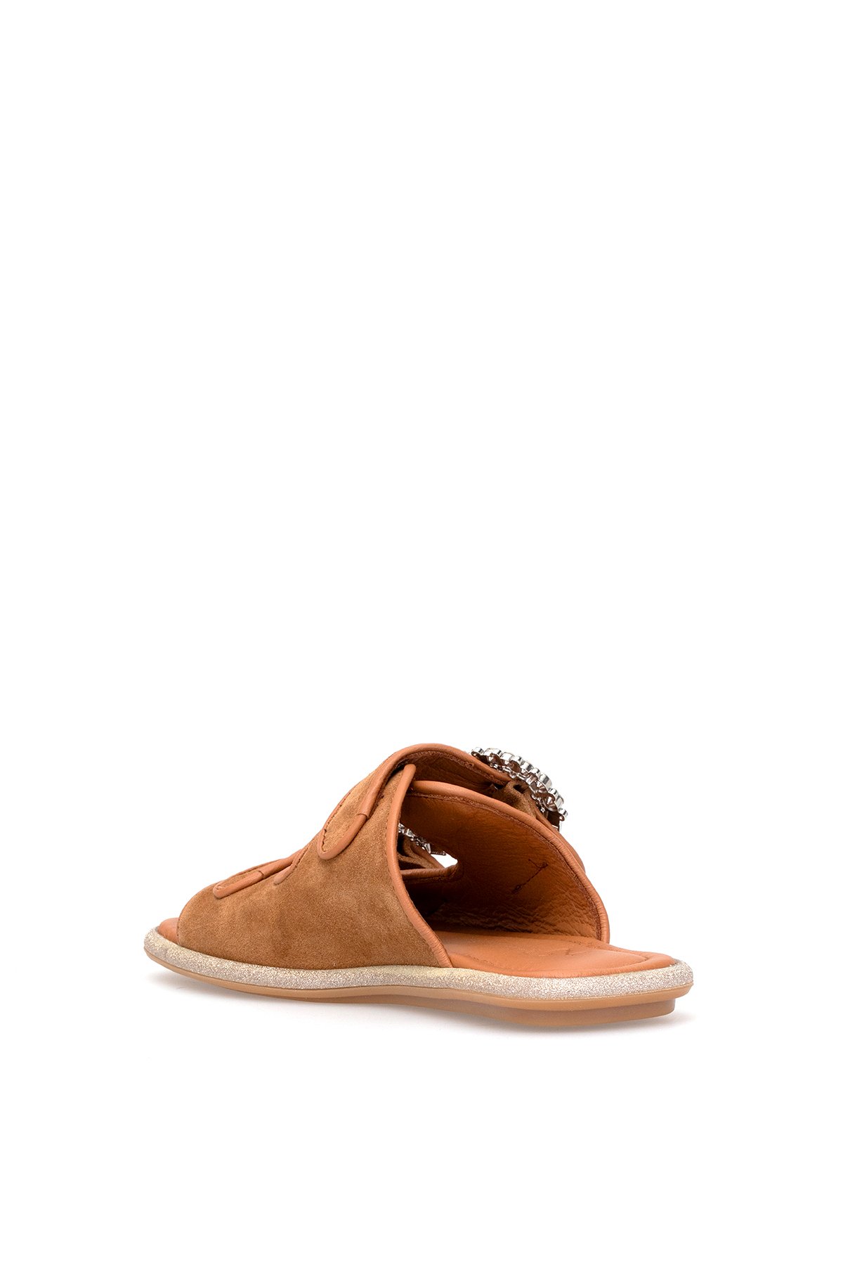 Elit Meliora Kadın Hakiki Deri Düz Terlik Taba - Görsel 8