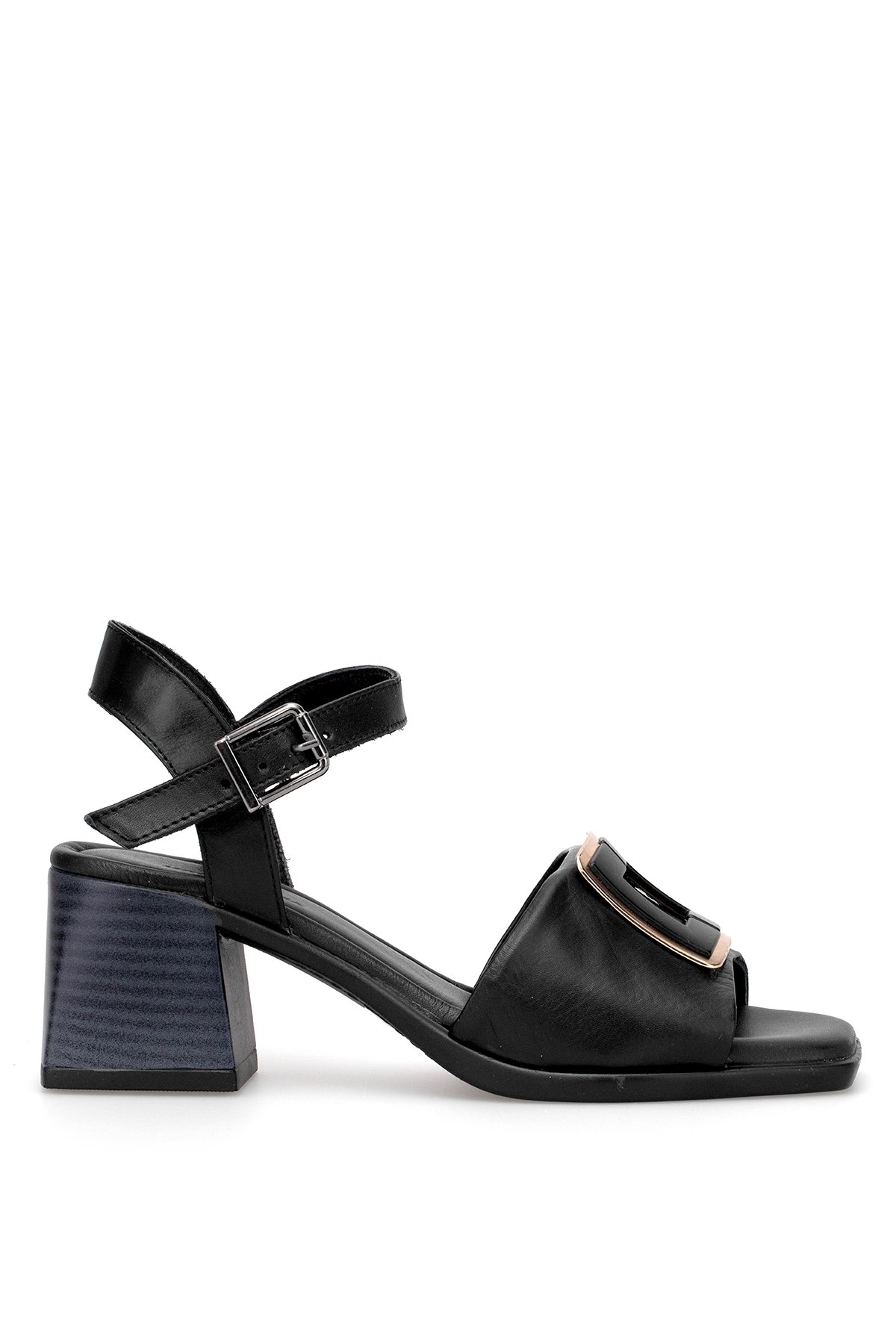 Elit Brk488 Kadın Hakiki Deri Klasik Topuklu Ayakkabı Siyah - Görsel 2