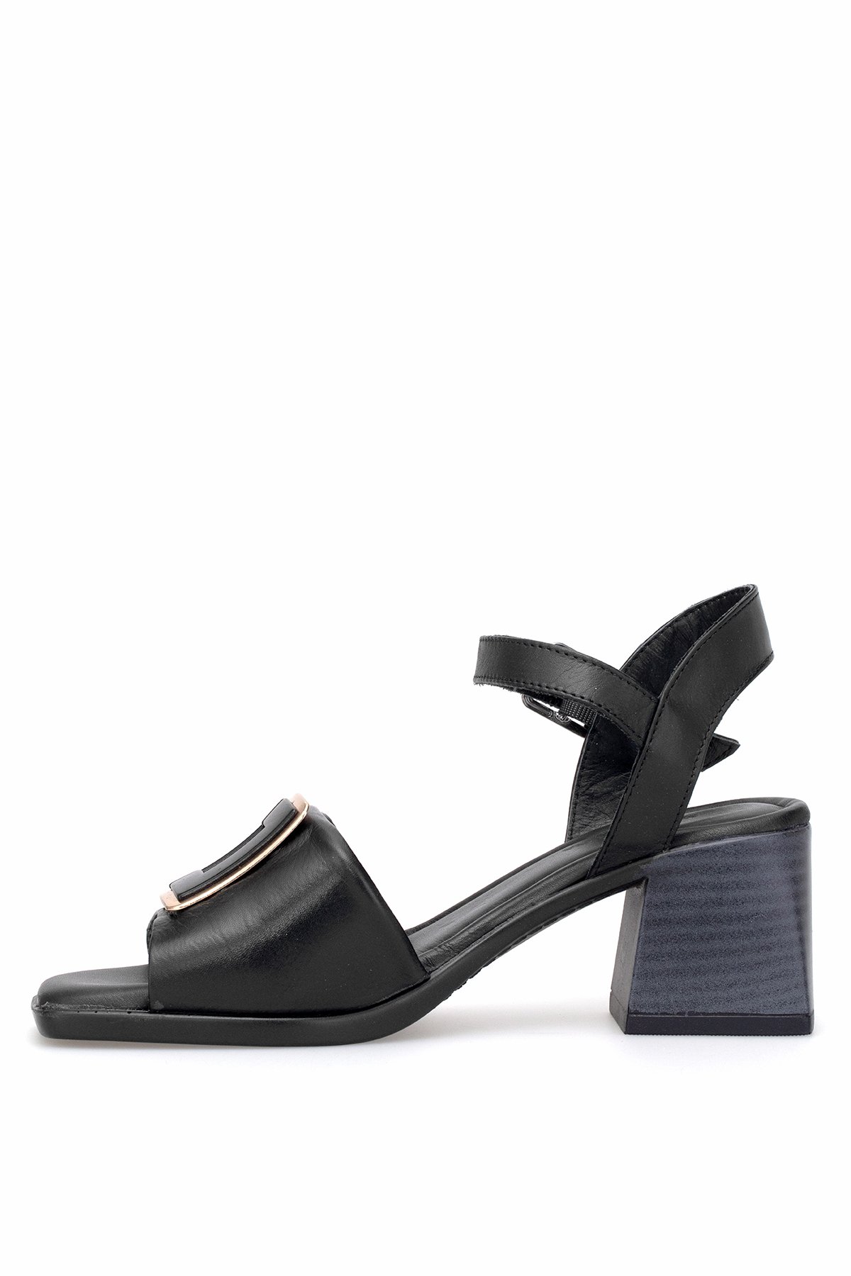 Elit Brk488 Kadın Hakiki Deri Klasik Topuklu Ayakkabı Siyah - Görsel 4