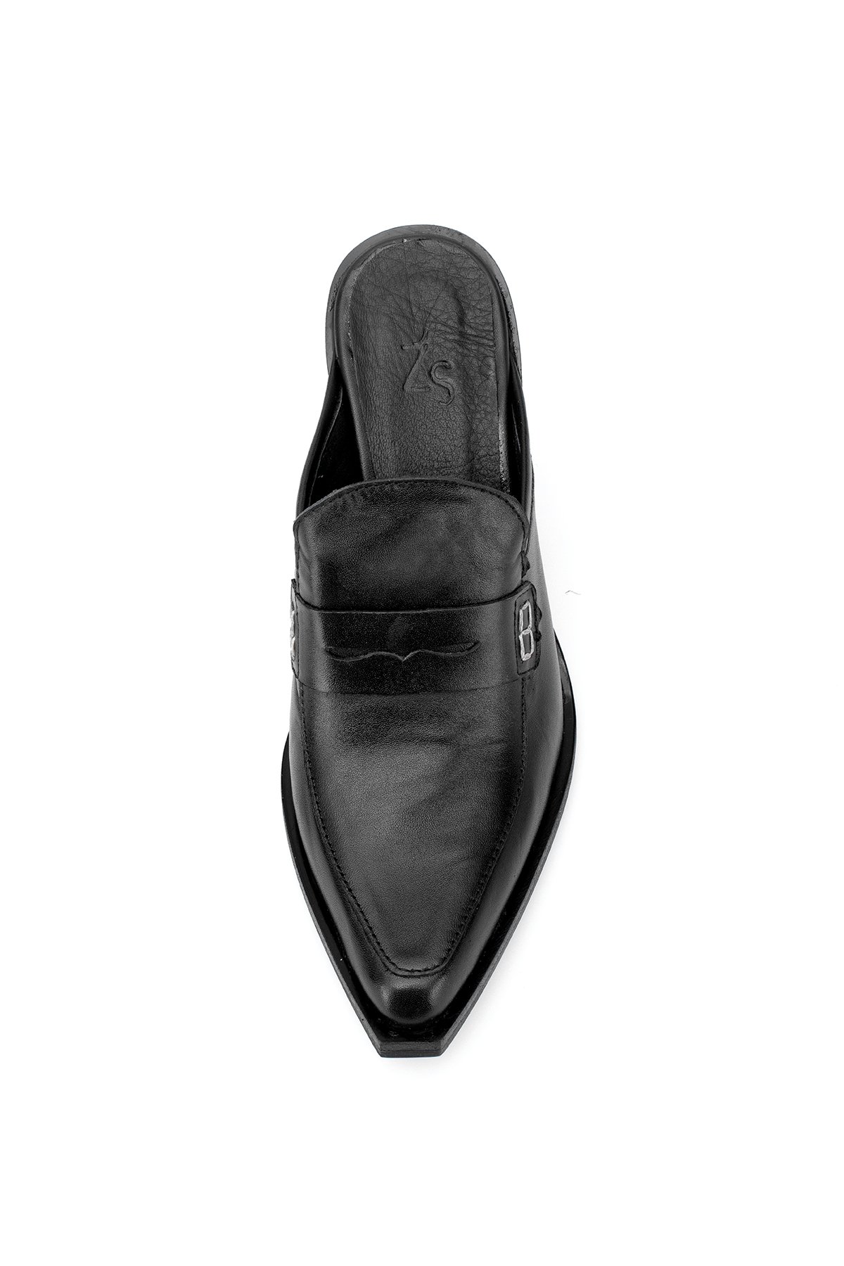 Elit Sienna Kadın Hakiki Deri Topuklu Terlik Siyah - Görsel 7