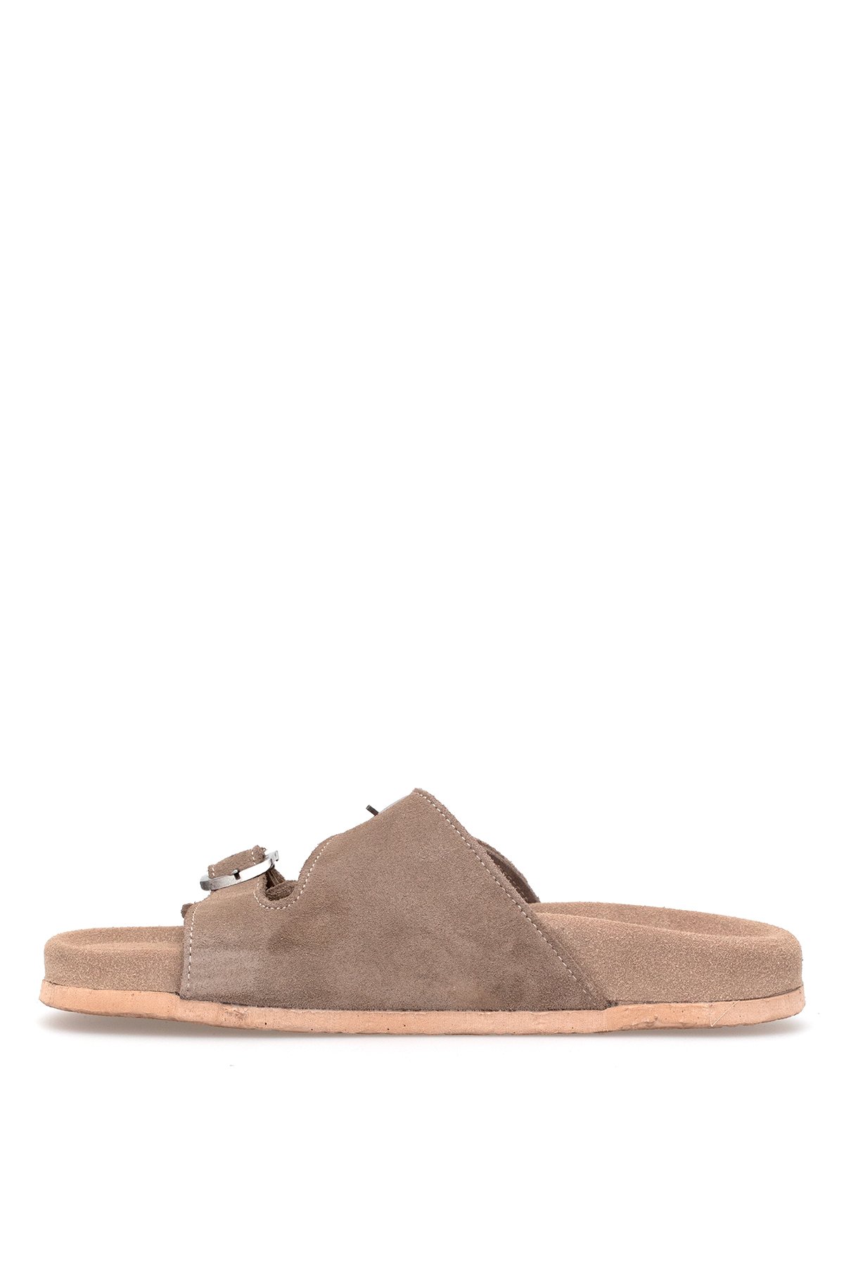 Elit Zeyn 8113 Kadın Hakiki Deri Düz Terlik Vizon - Görsel 4