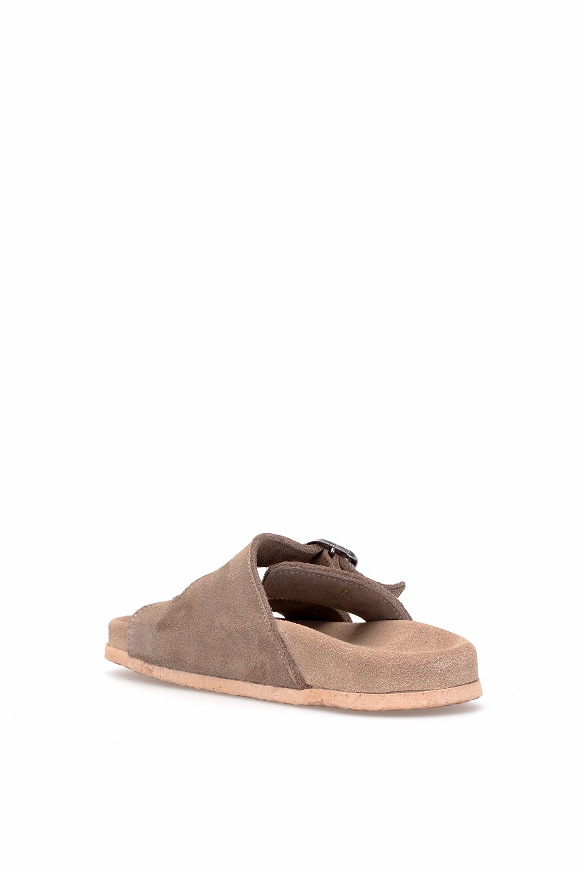 Elit Zeyn 8113 Kadın Hakiki Deri Düz Terlik Vizon - Görsel 5