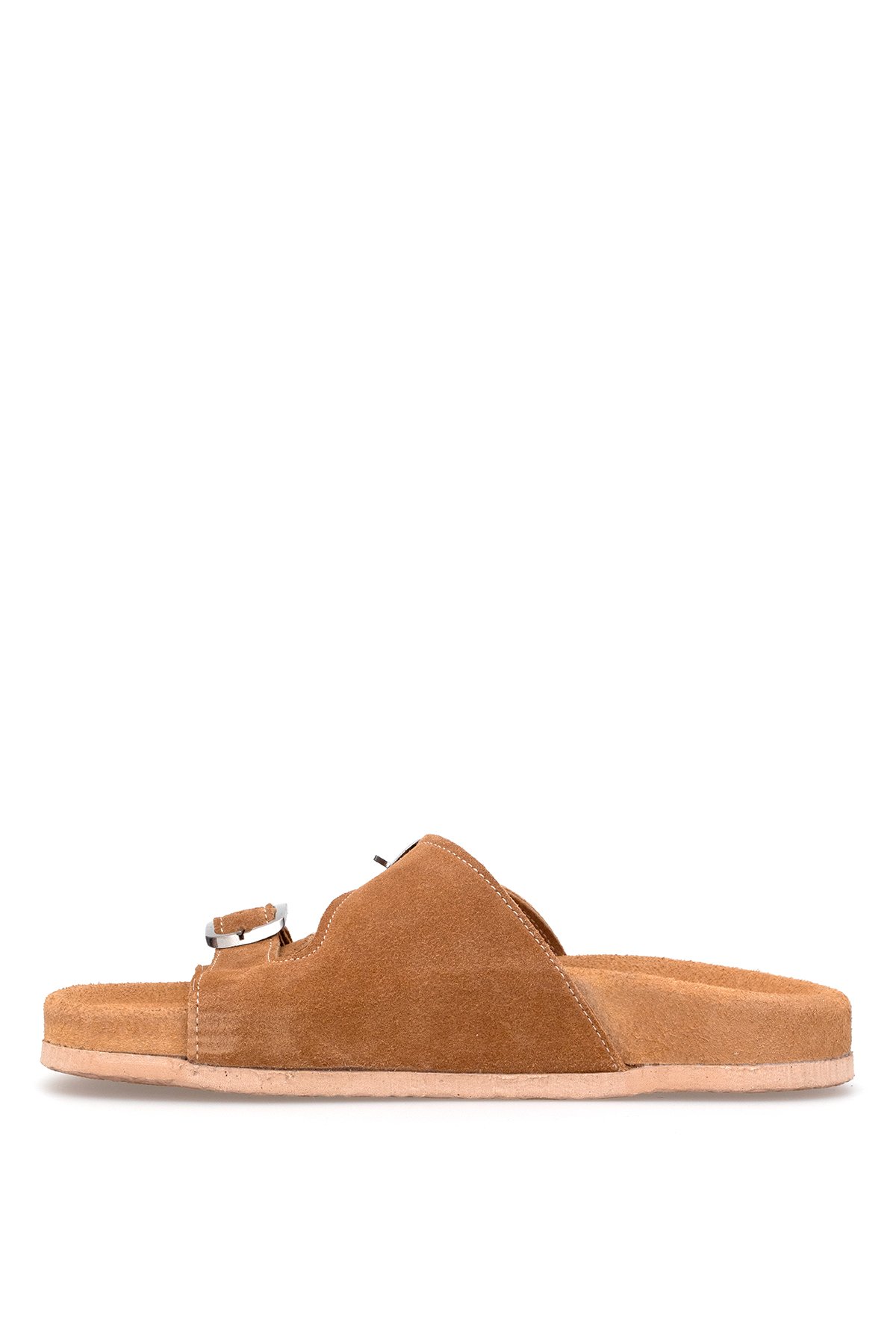 Elit Zeyn 8113 Kadın Hakiki Deri Düz Terlik Taba - Görsel 4