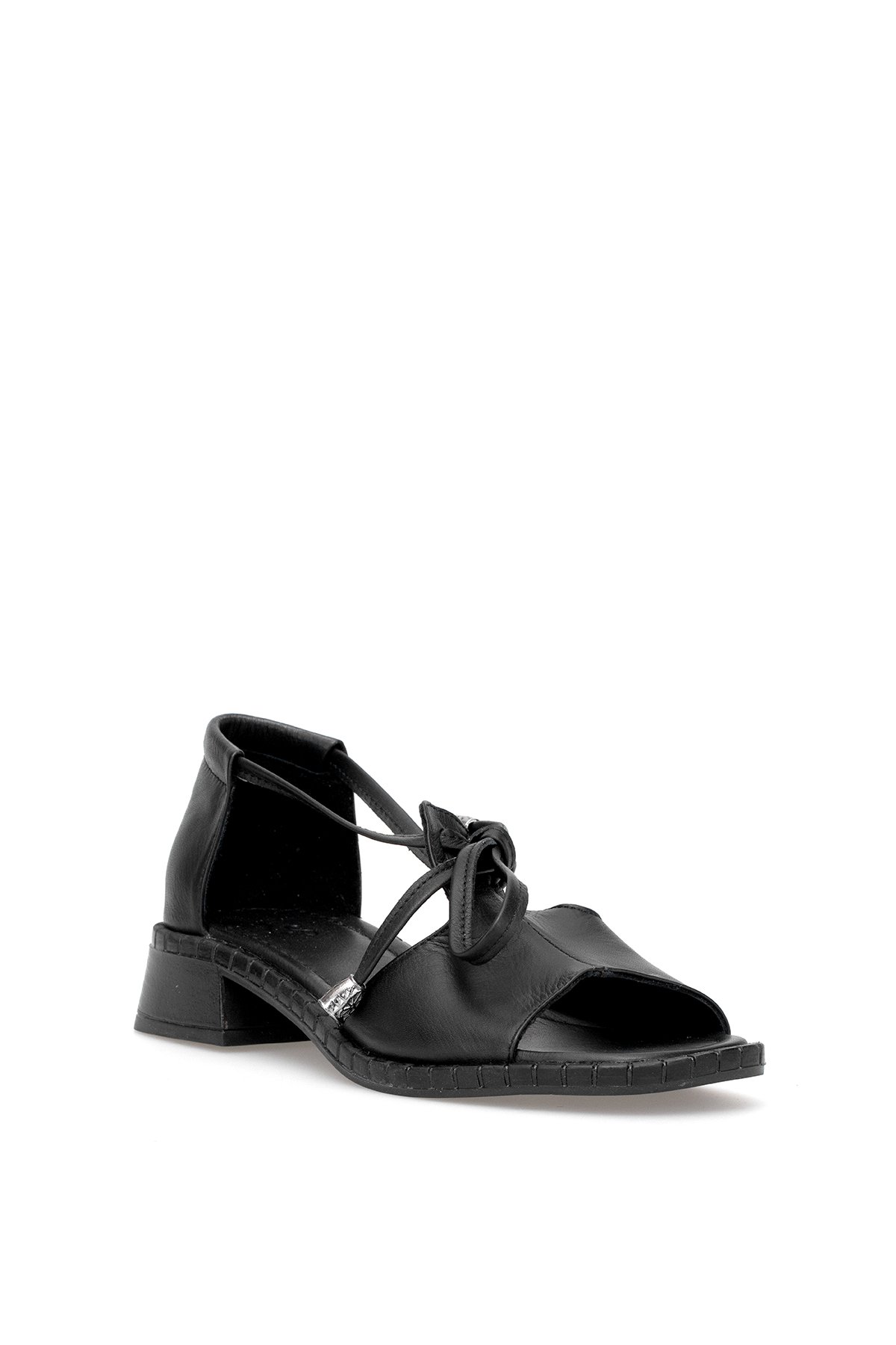 Elit Zeyn 8155 Kadın Hakiki Deri Topuklu Sandalet Siyah - Görsel 3